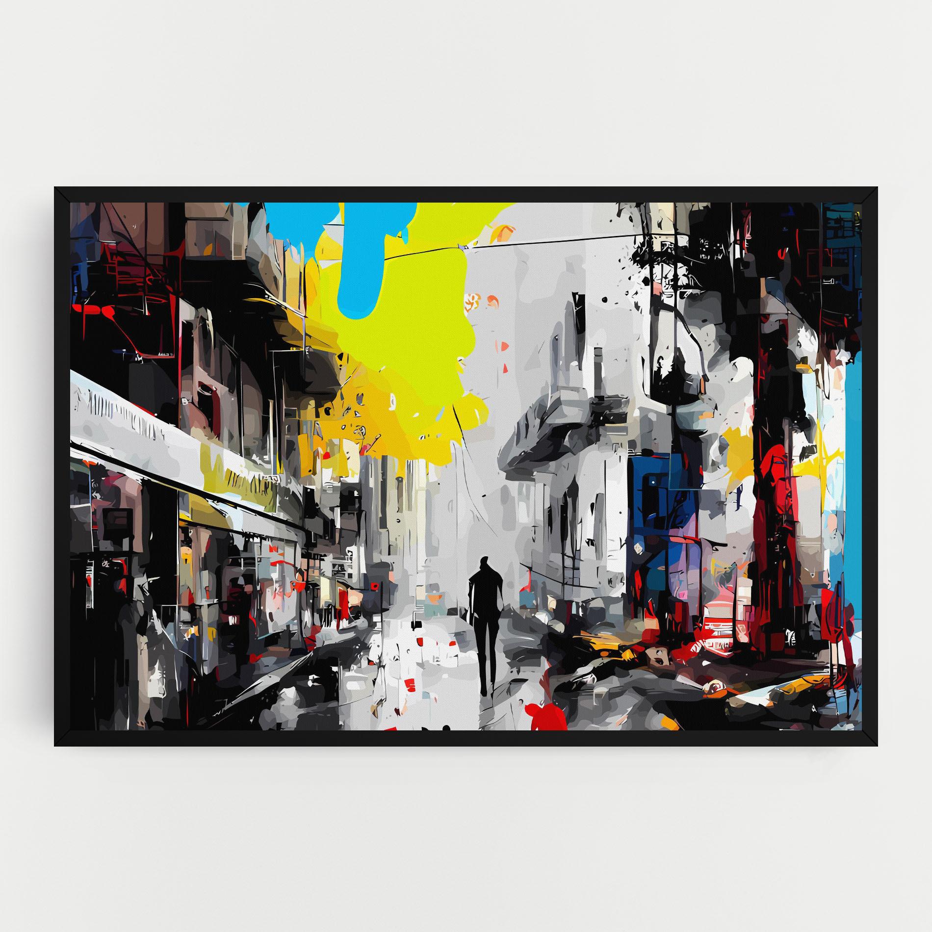 Leinwandbild Grunge City Art mockup 0