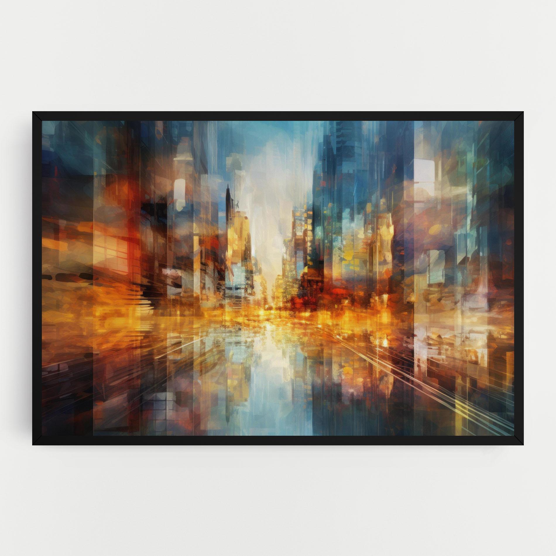 Leinwandbild Orange Lights City mockup 0