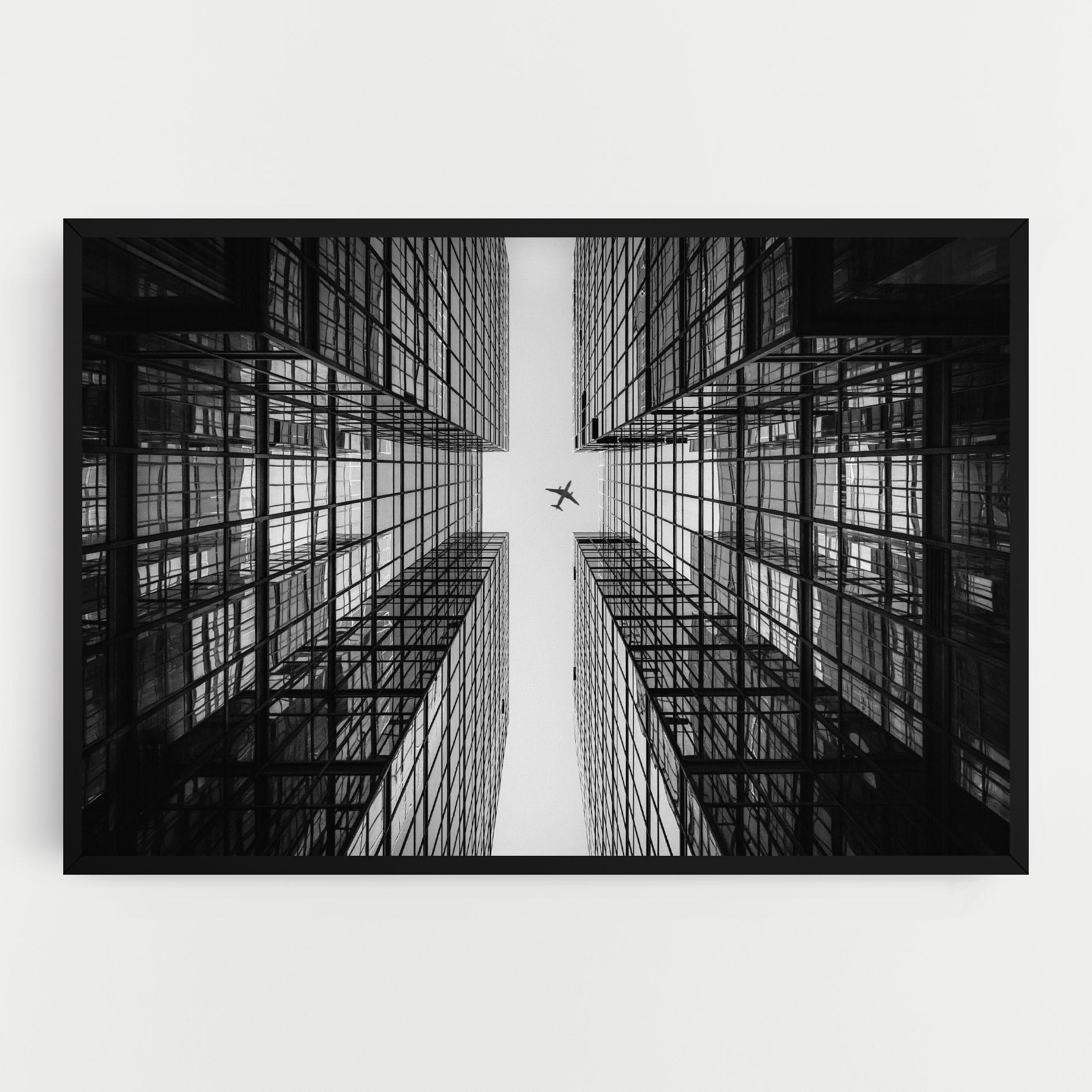 Leinwandbild Plane Grey Building mockup 0