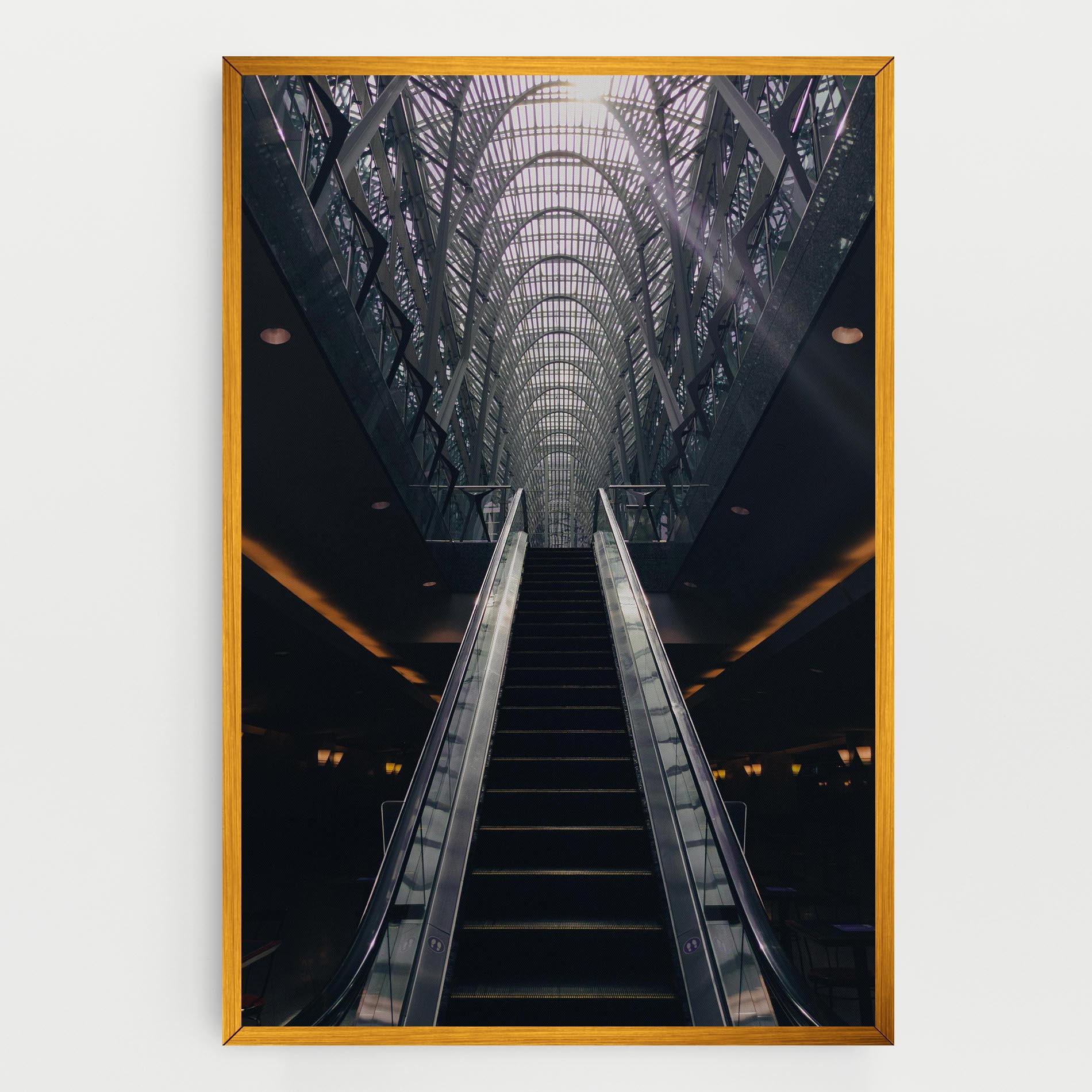 Leinwandbild Grey Stairs Building mockup 0