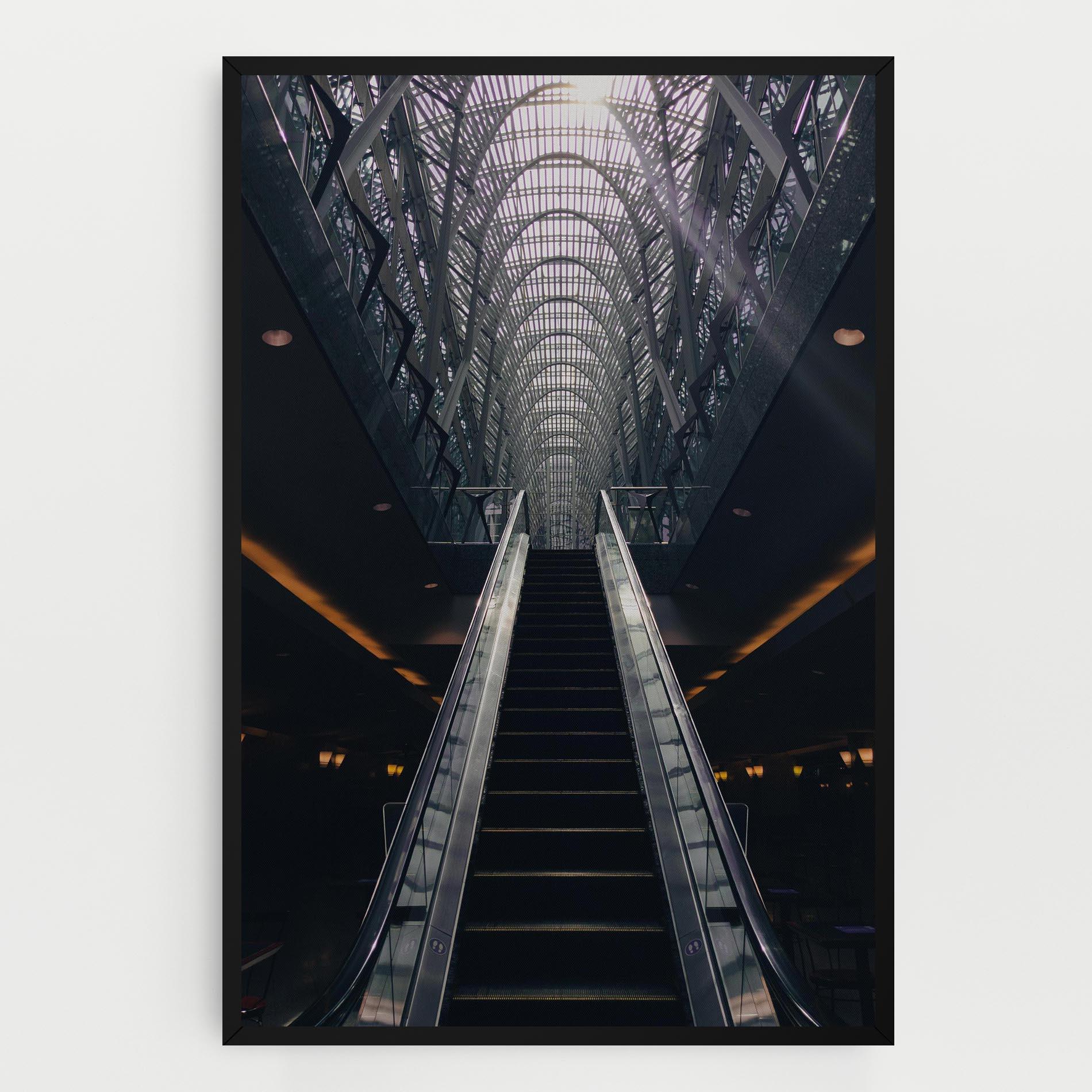Leinwandbild Grey Stairs Building mockup 0