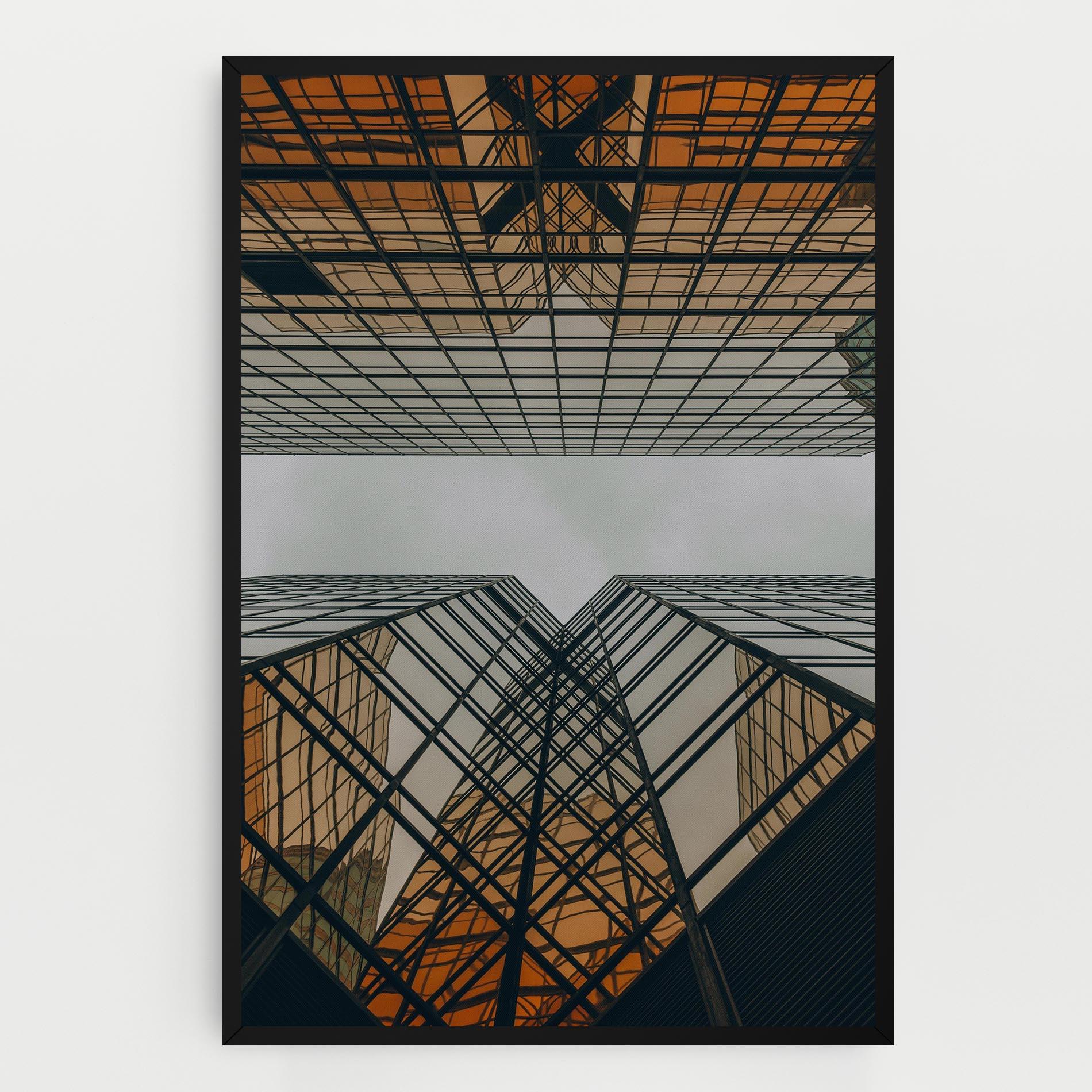 Leinwandbild Orange Glass Building mockup 0