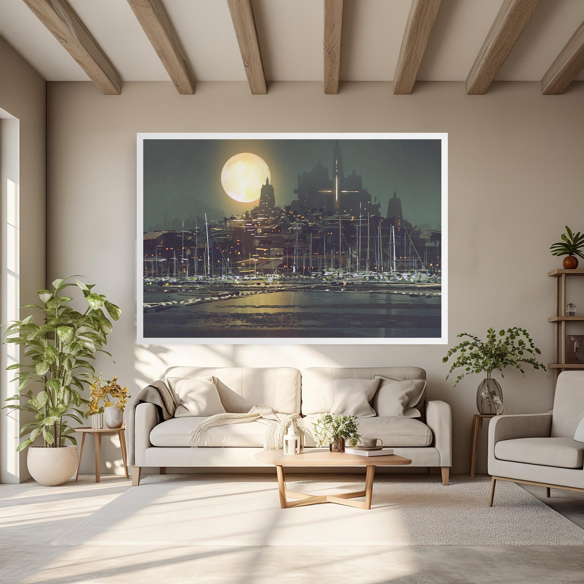 Leinwandbild City Port mockup 6