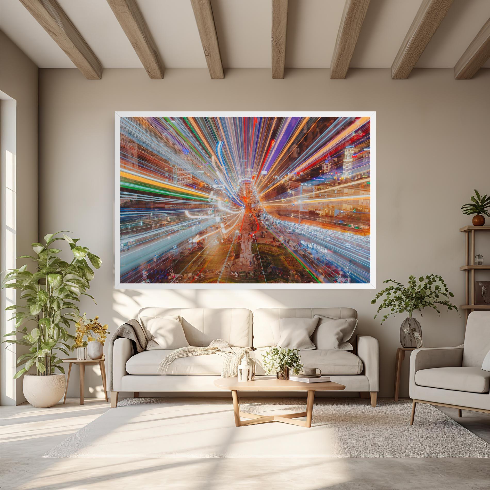 Leinwandbild Colorful Light City mockup 6