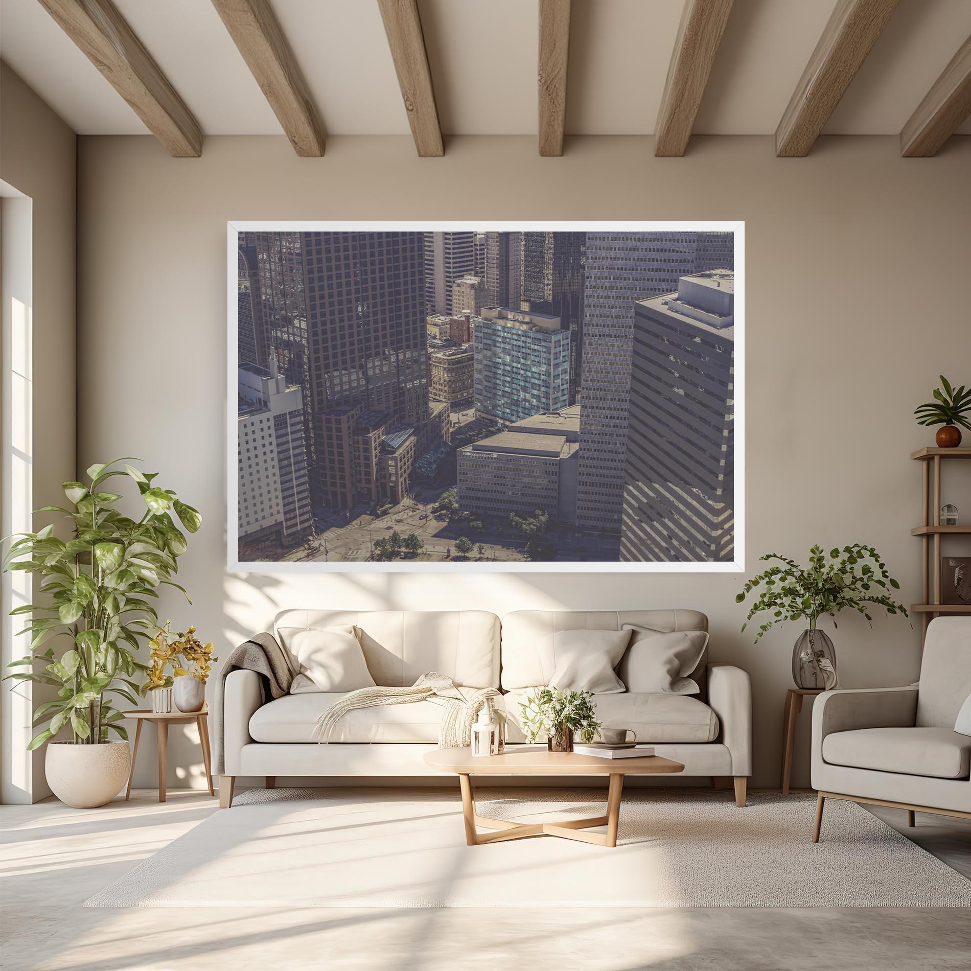 Leinwandbild Cream Light Building mockup 6