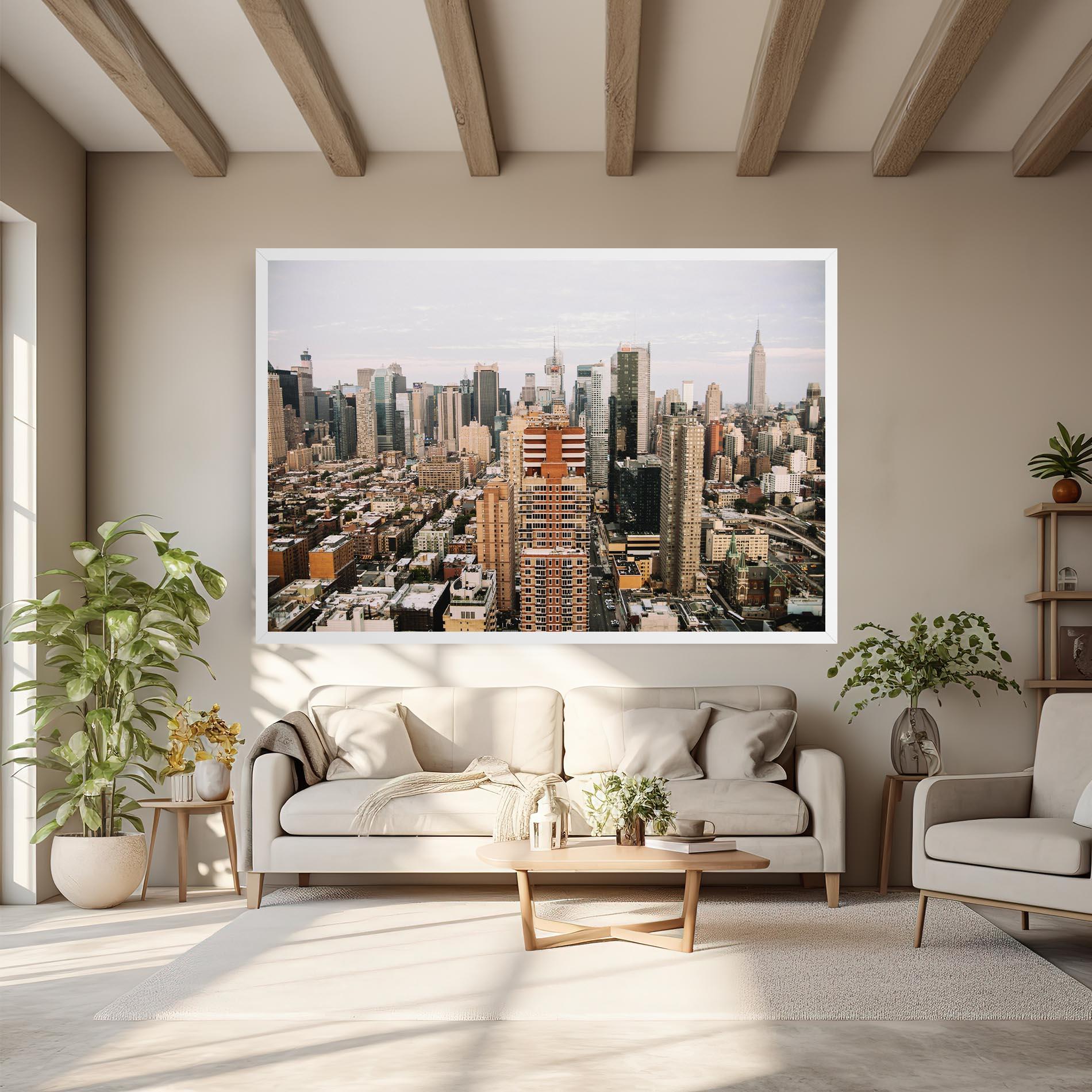 Leinwandbild Cream Orange Building mockup 6