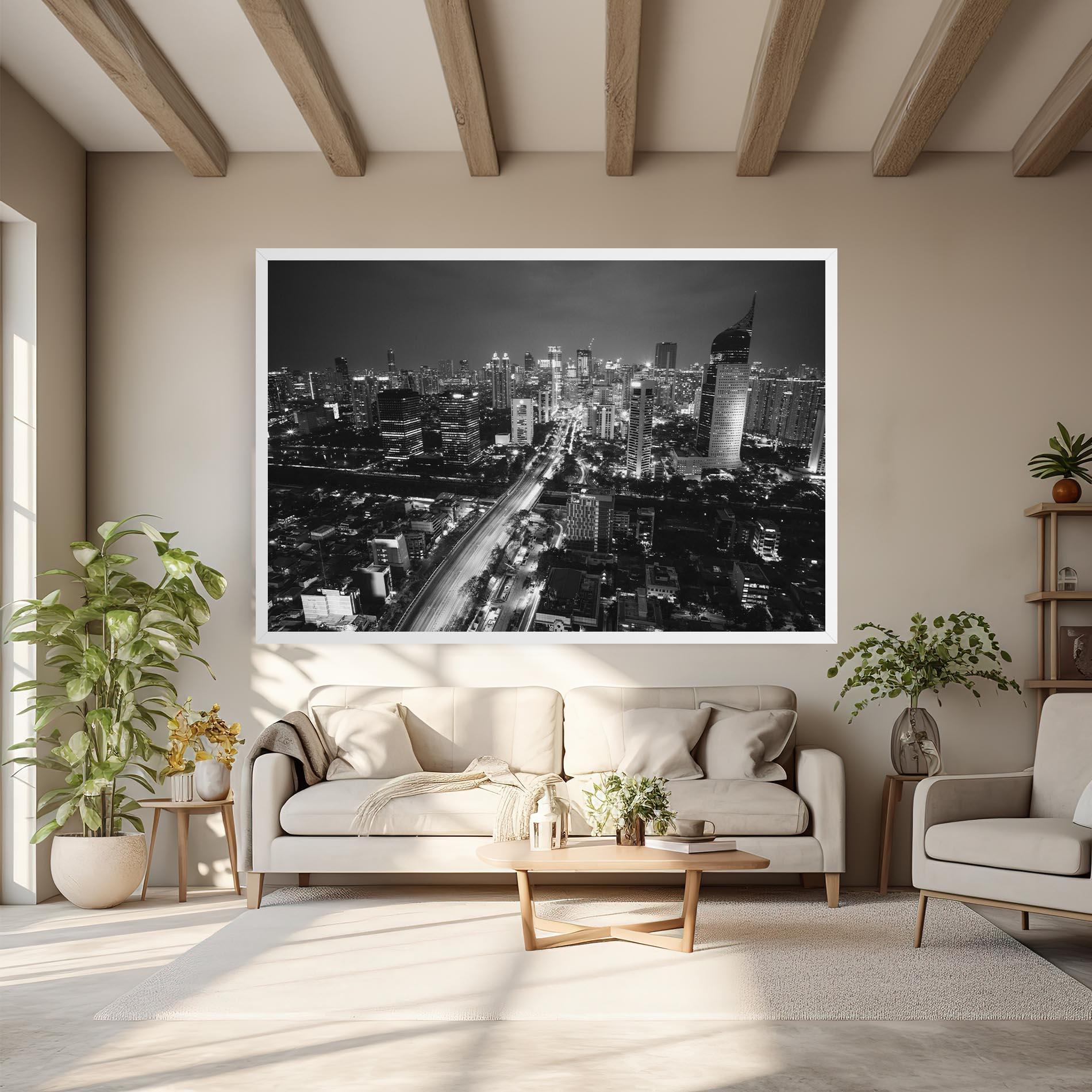 Leinwandbild Grey Lights City mockup 6