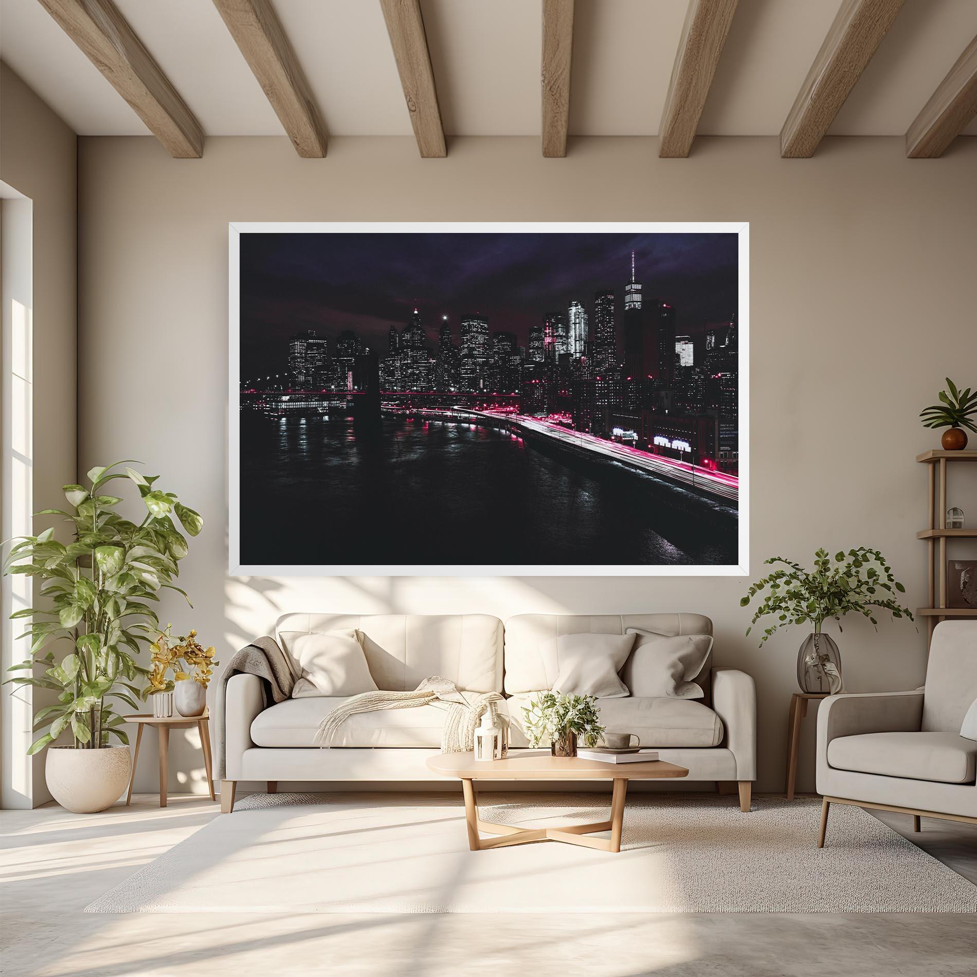 Leinwandbild Pink Light City mockup 6