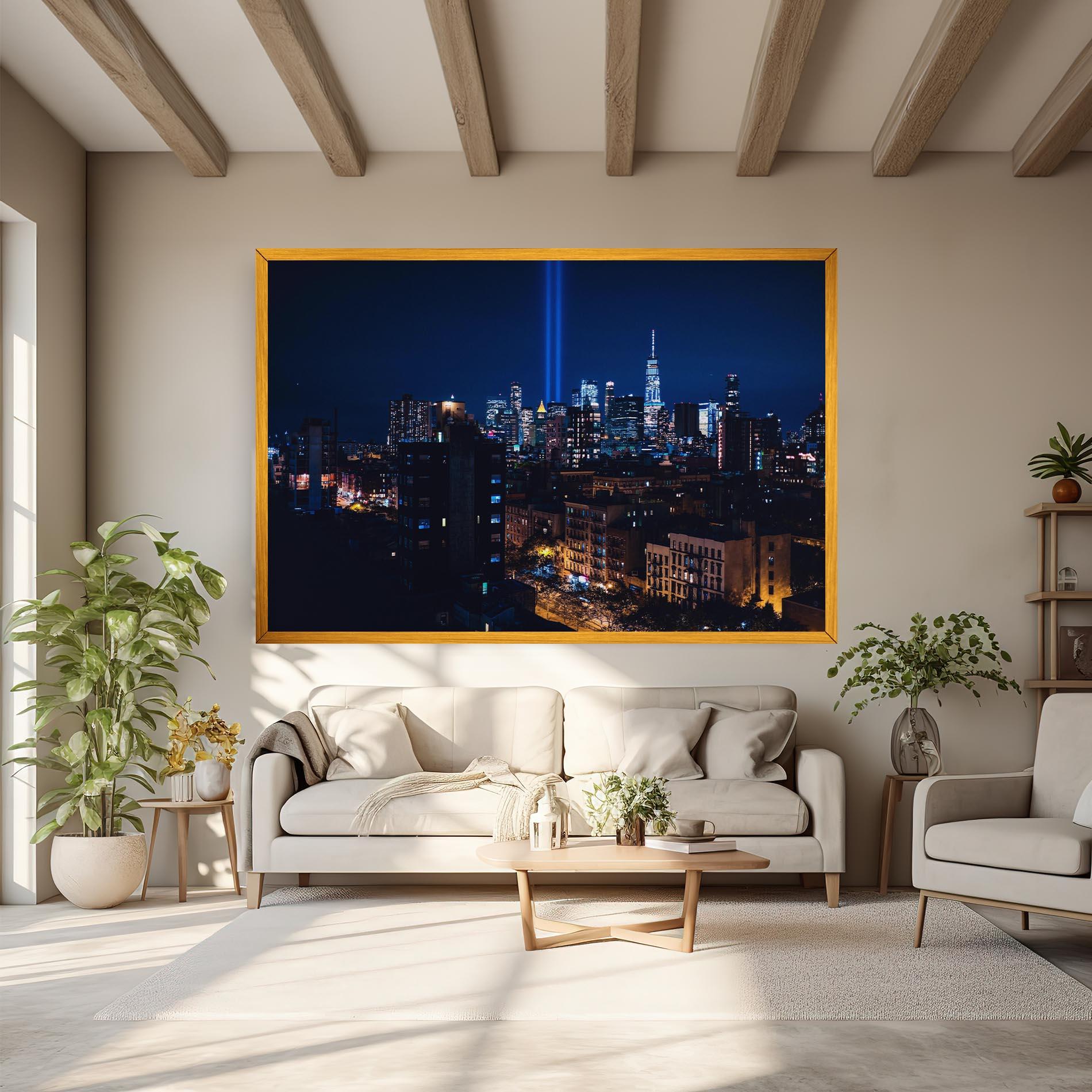 Leinwandbild Blue Light City mockup 6