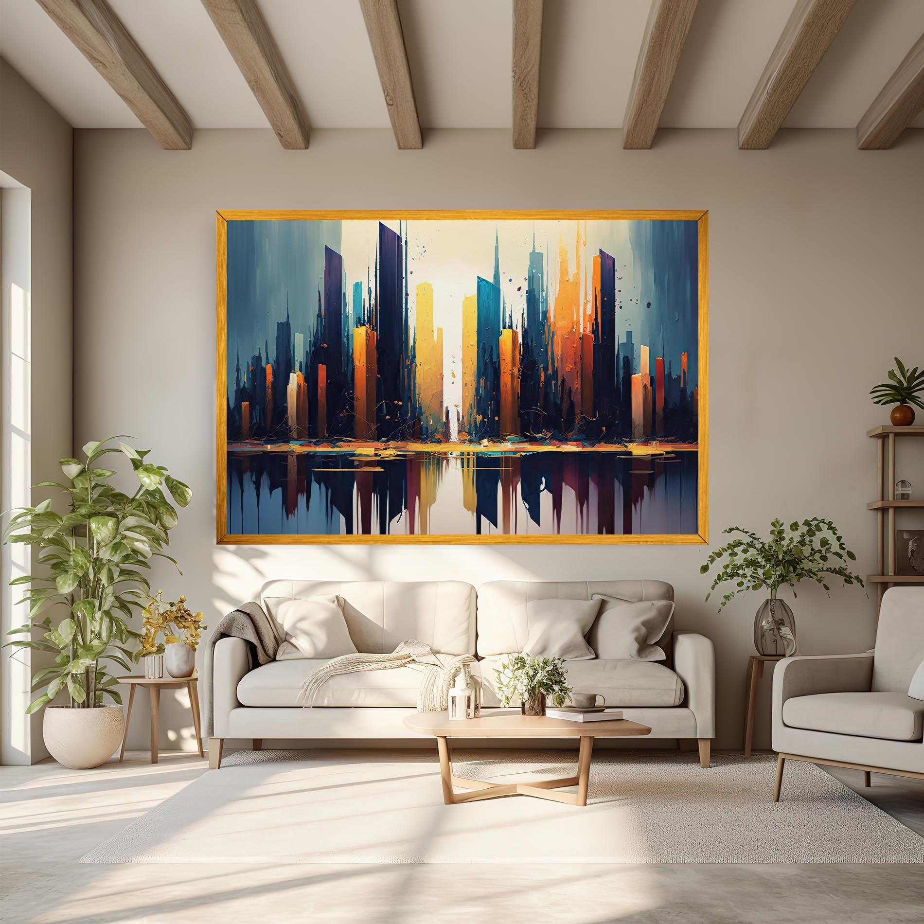 Leinwandbild City Pain Art mockup 6