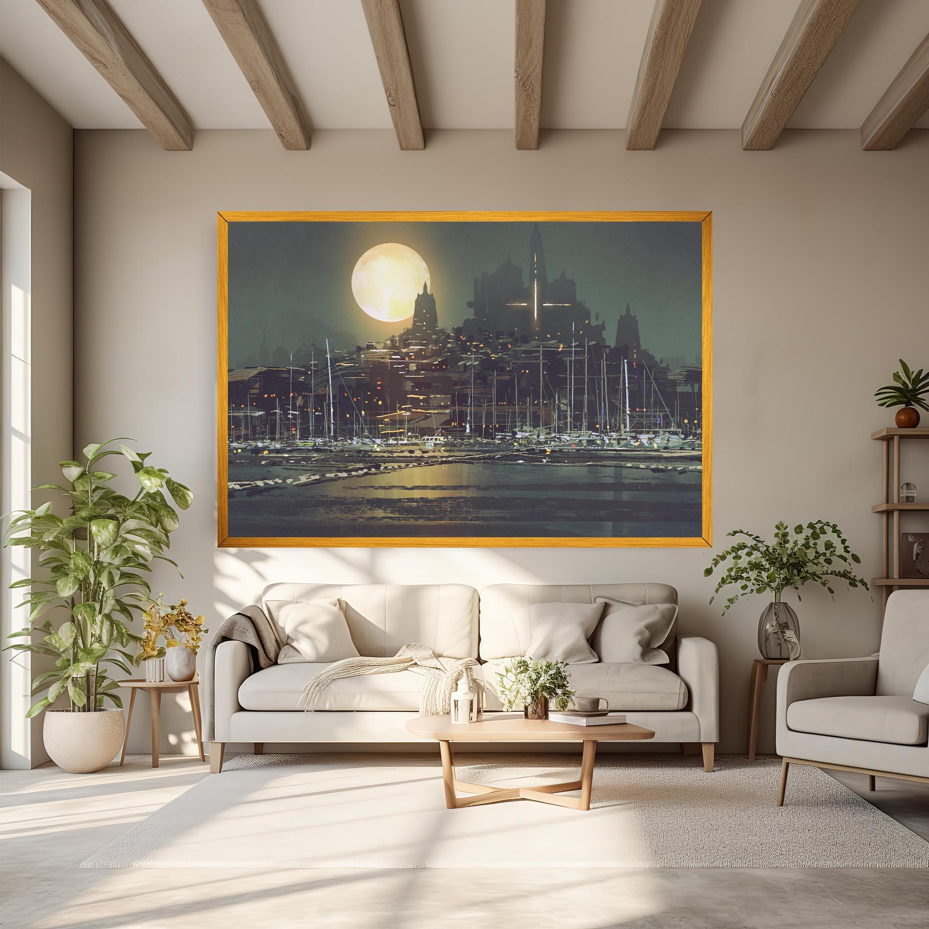 Leinwandbild City Port mockup 6