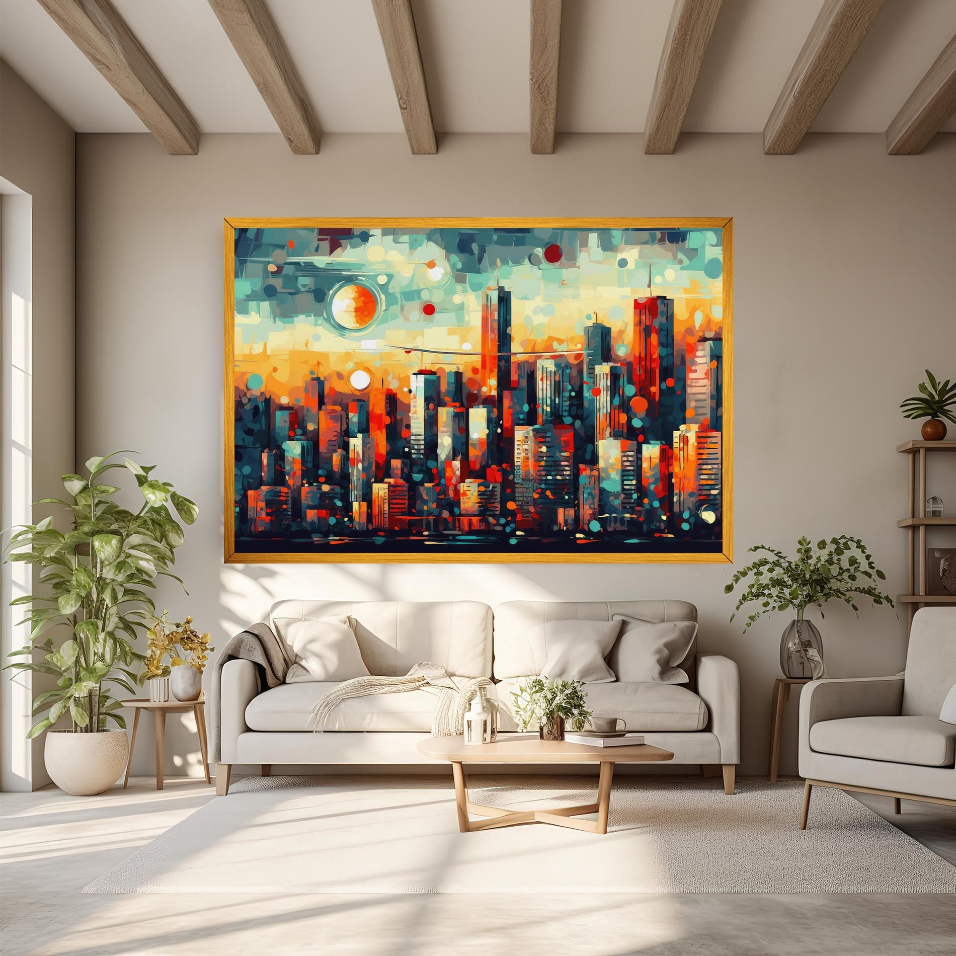 Colorful City Painting mockup 6
