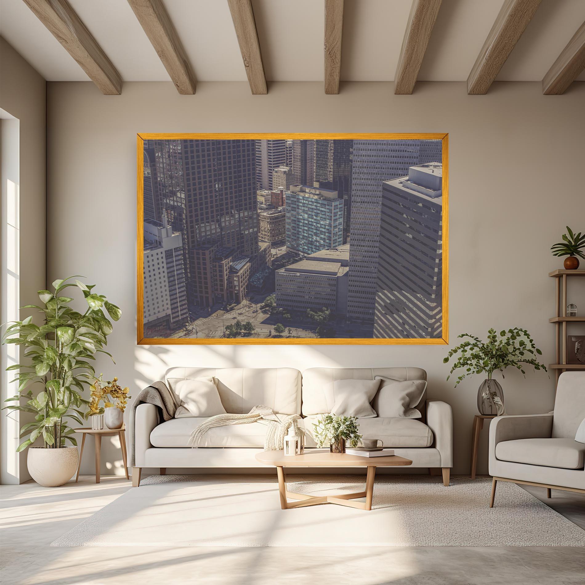 Leinwandbild Cream Light Building mockup 6