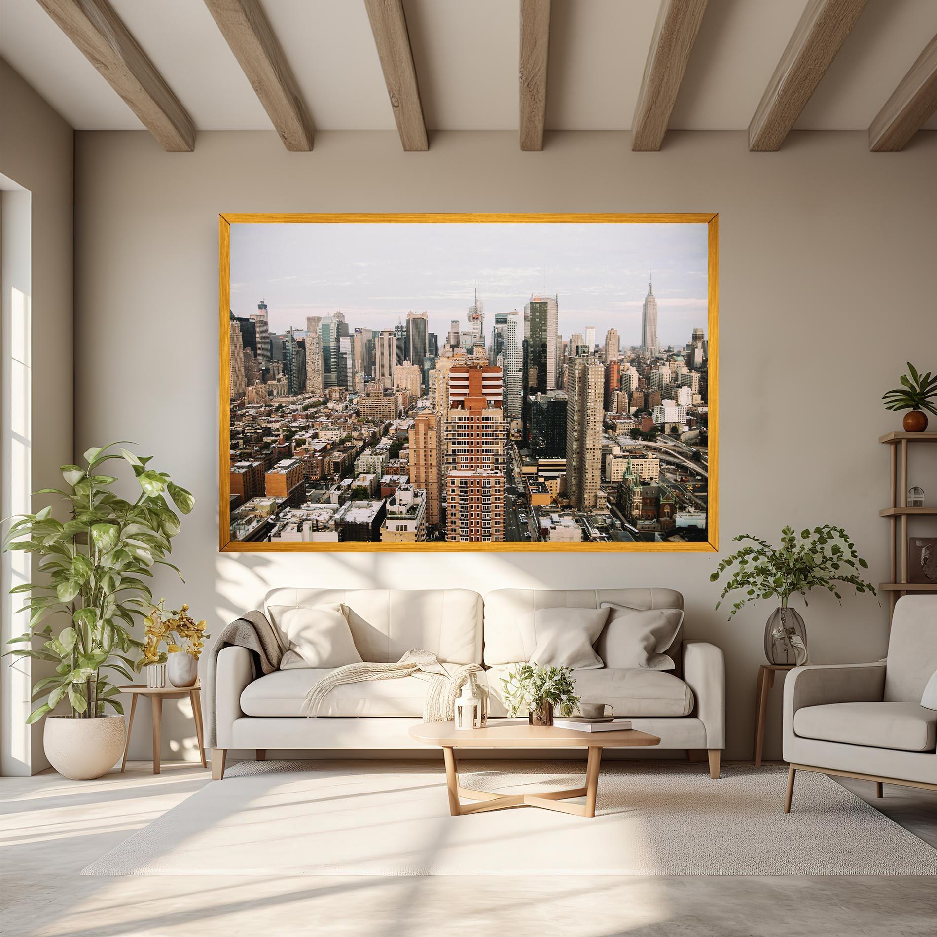 Leinwandbild Cream Orange Building mockup 6