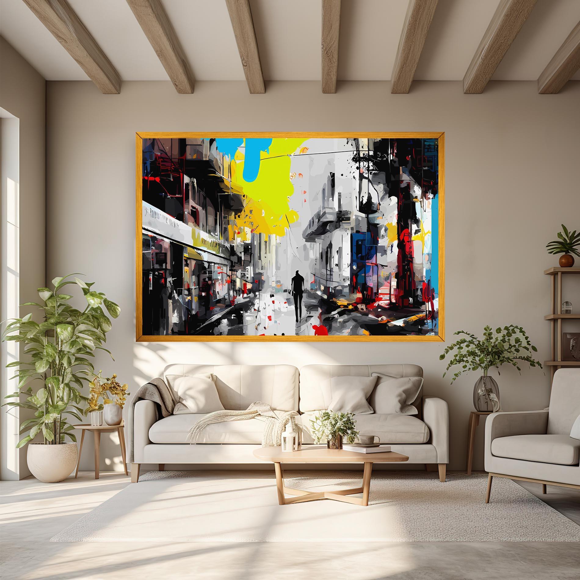 Leinwandbild Grunge City Art mockup 6