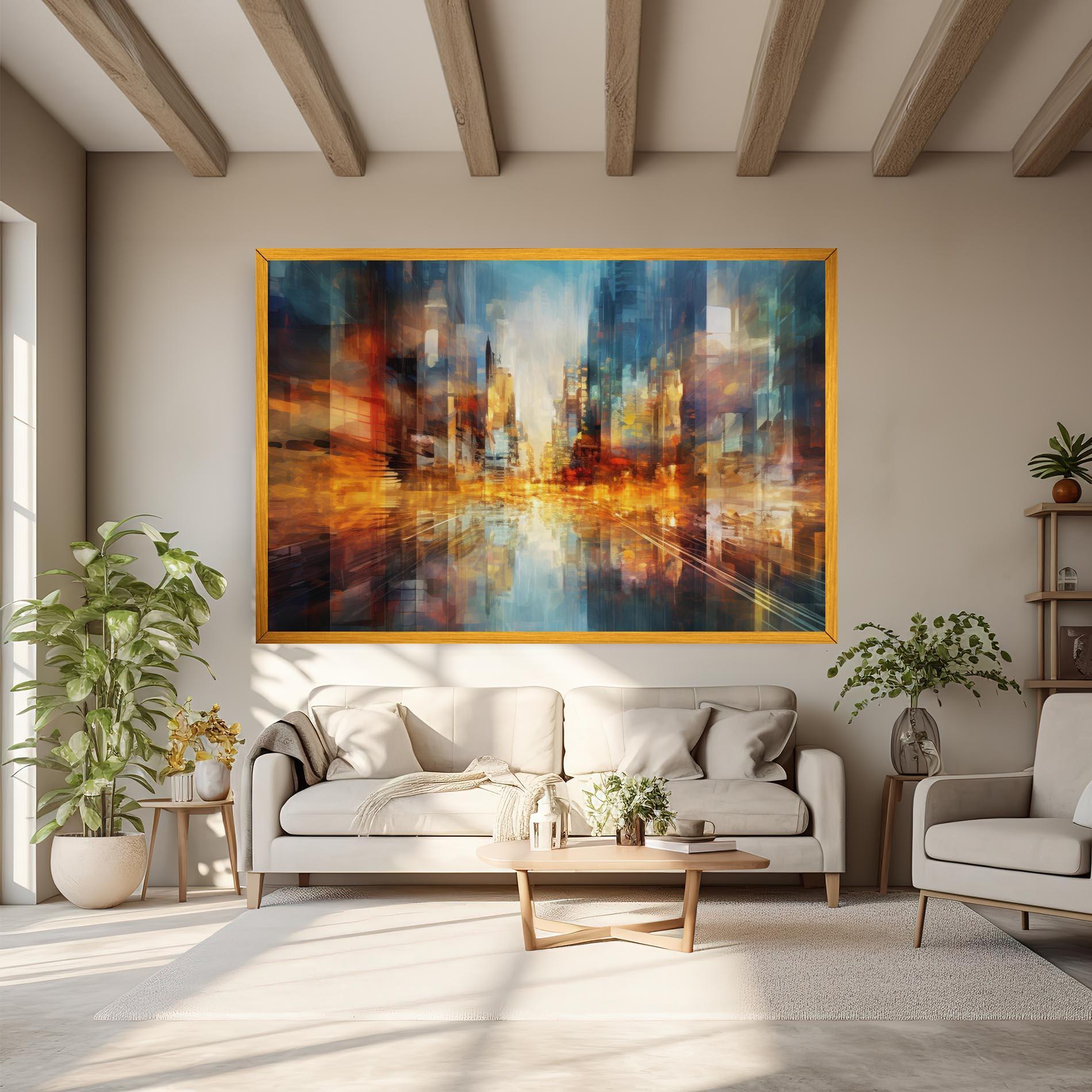 Leinwandbild Orange Lights City mockup 6