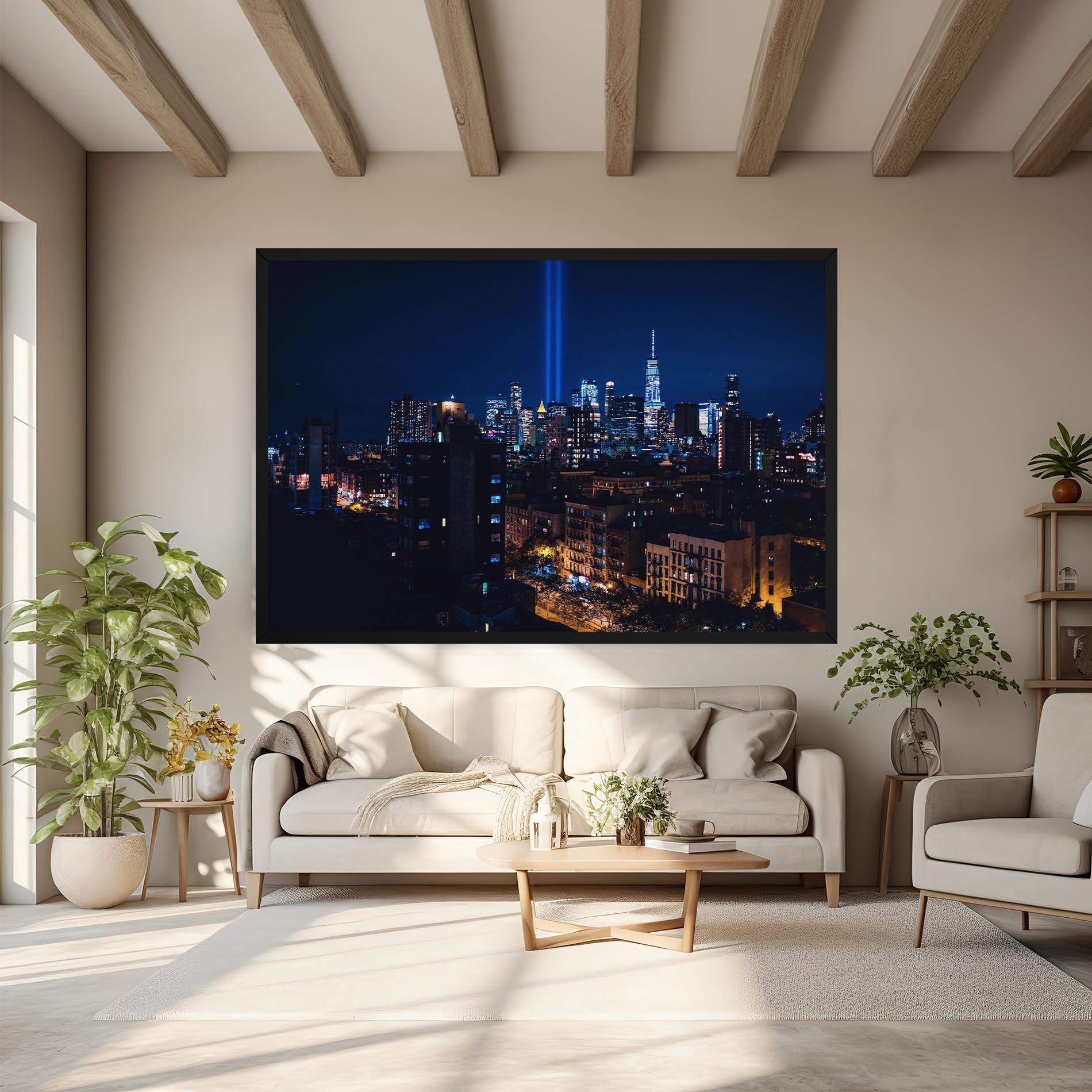 Leinwandbild Blue Light City mockup 6