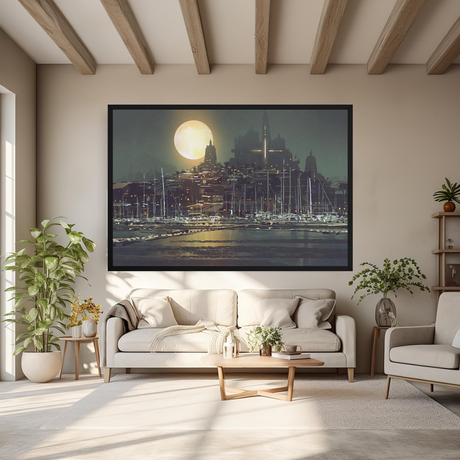 Leinwandbild City Port mockup 6