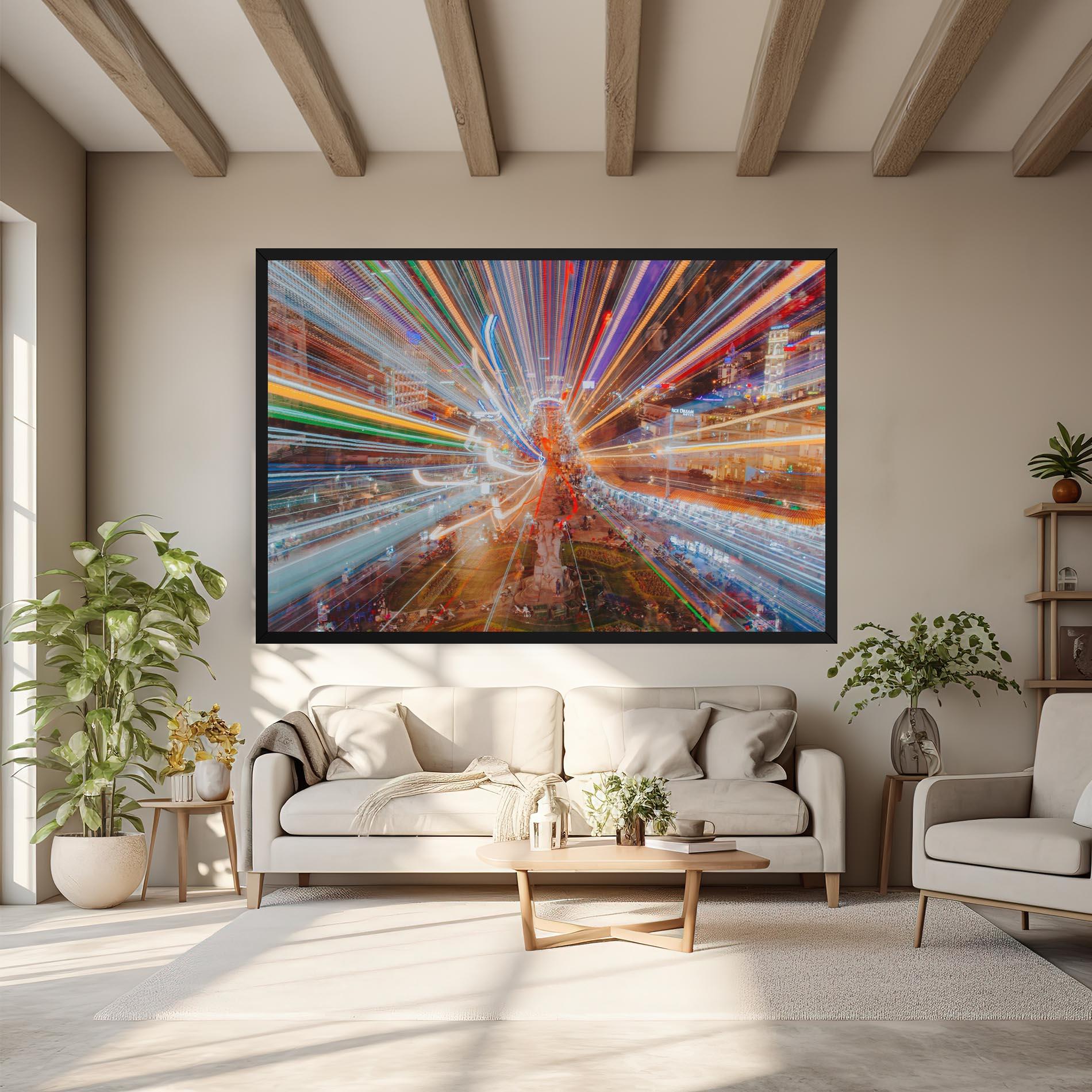 Leinwandbild Colorful Light City mockup 6