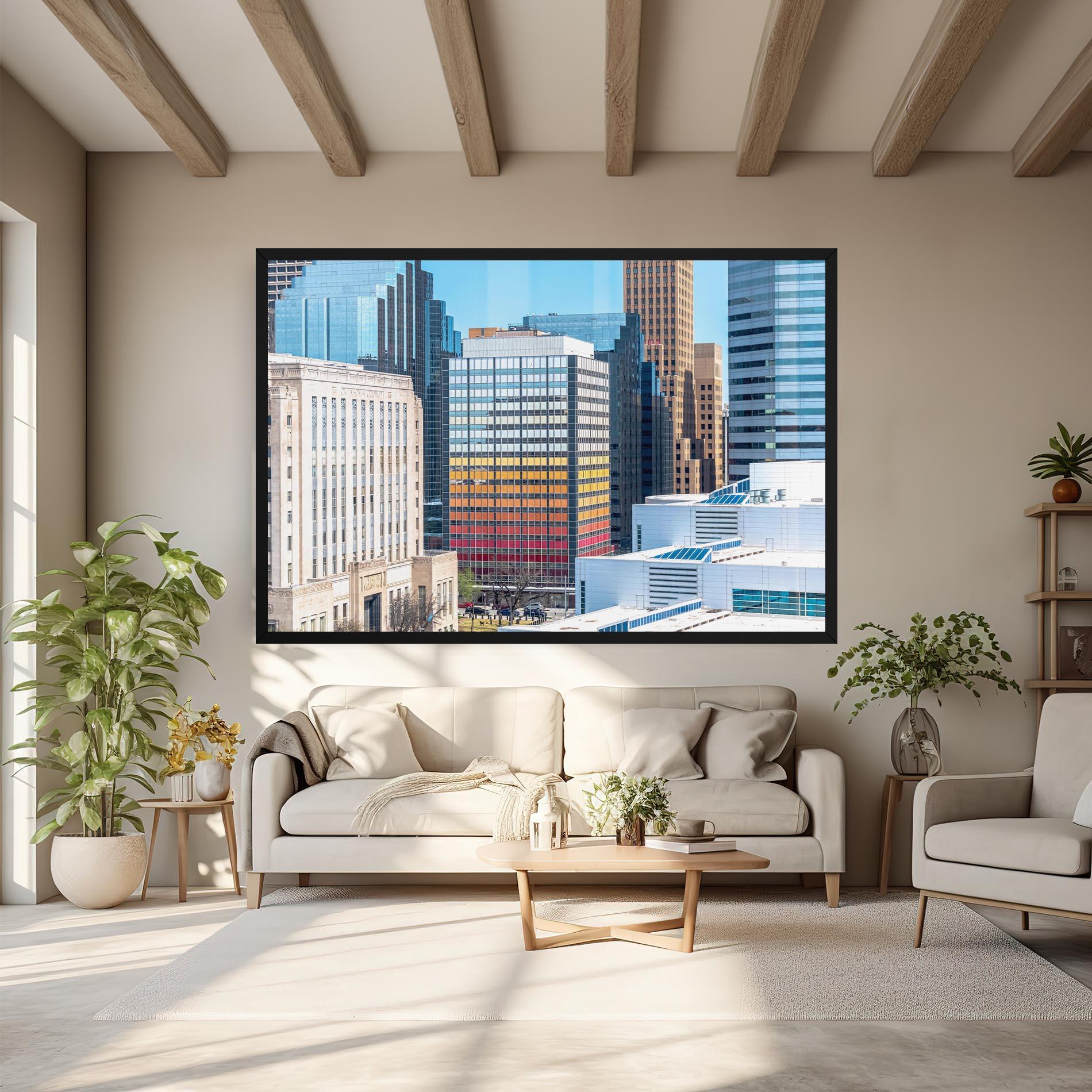 Leinwandbild Colorful Urban Building mockup 6