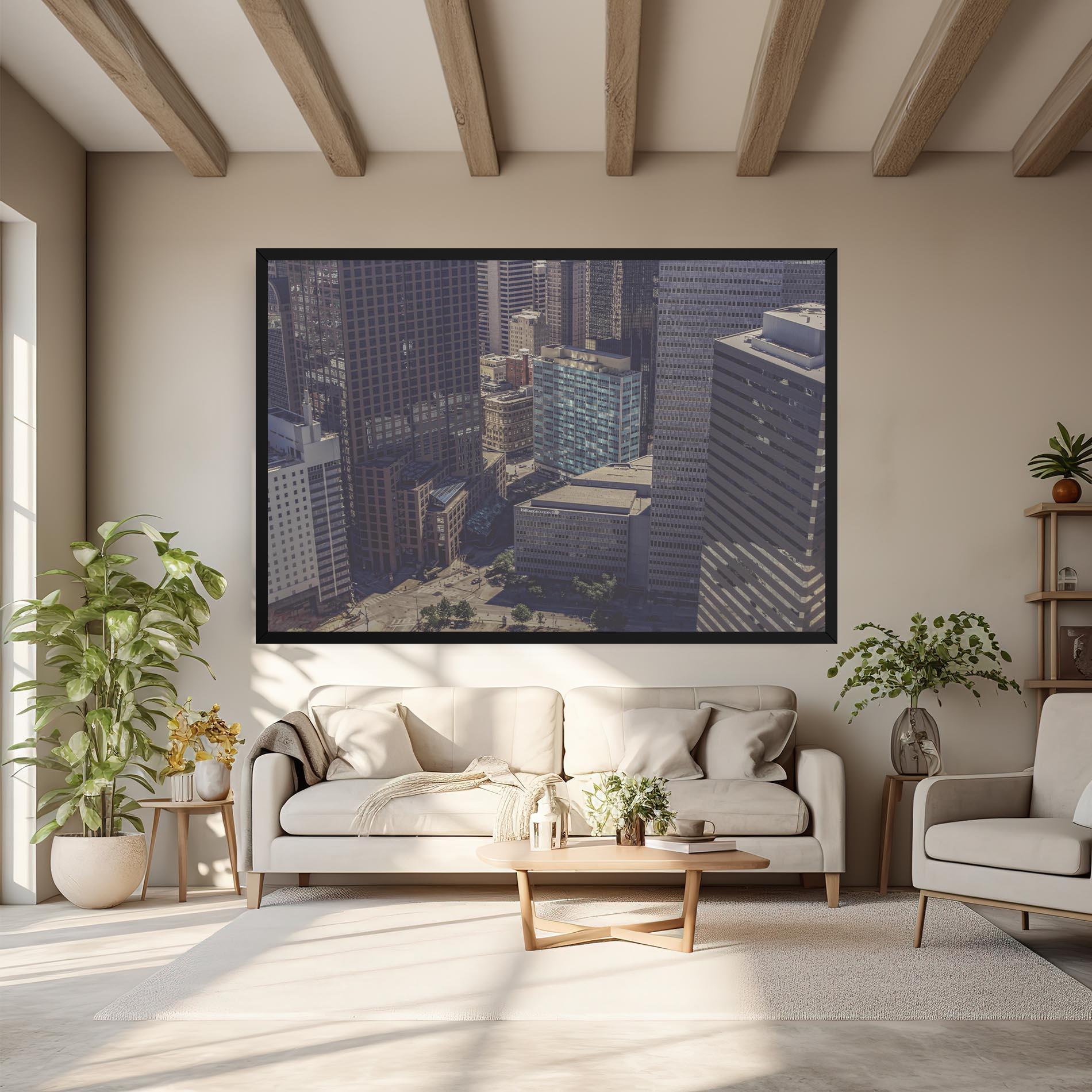 Leinwandbild Cream Light Building mockup 6