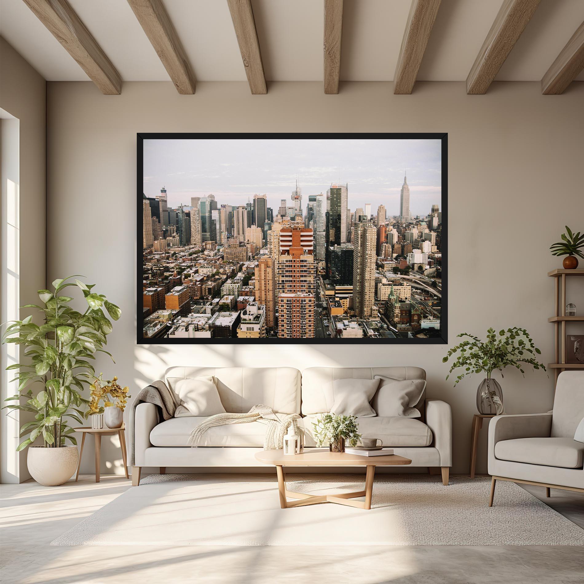 Leinwandbild Cream Orange Building mockup 6