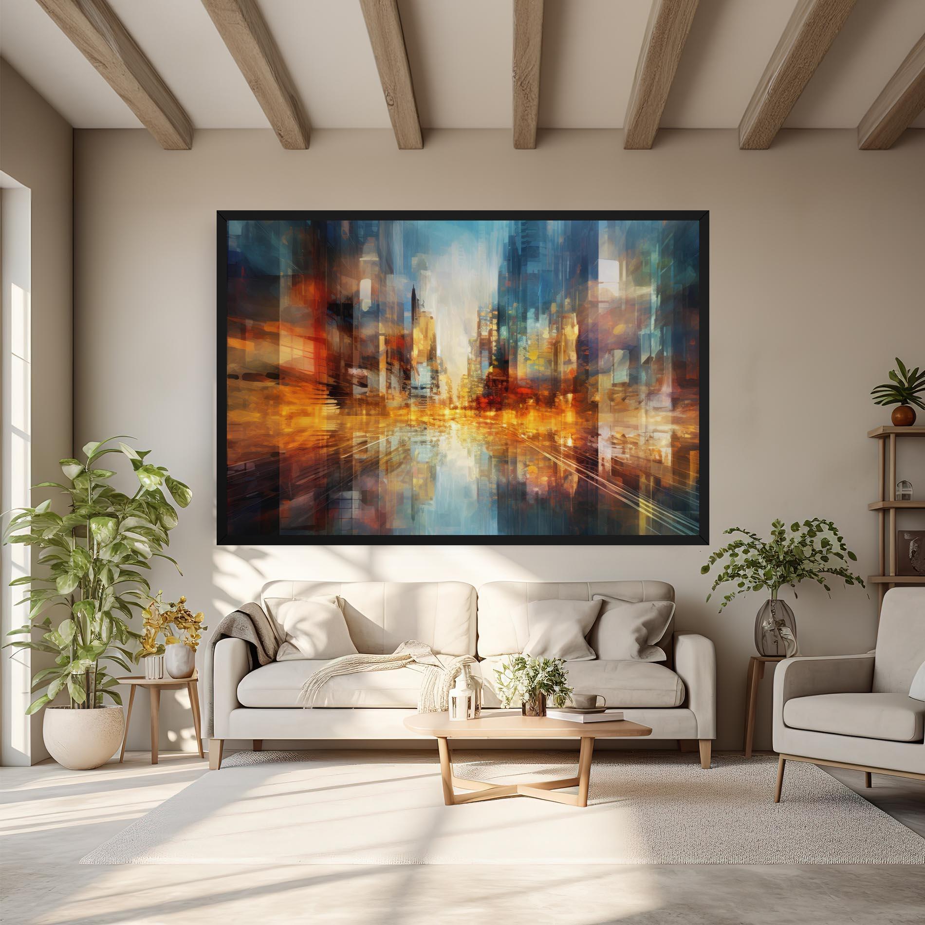 Leinwandbild Orange Lights City mockup 6