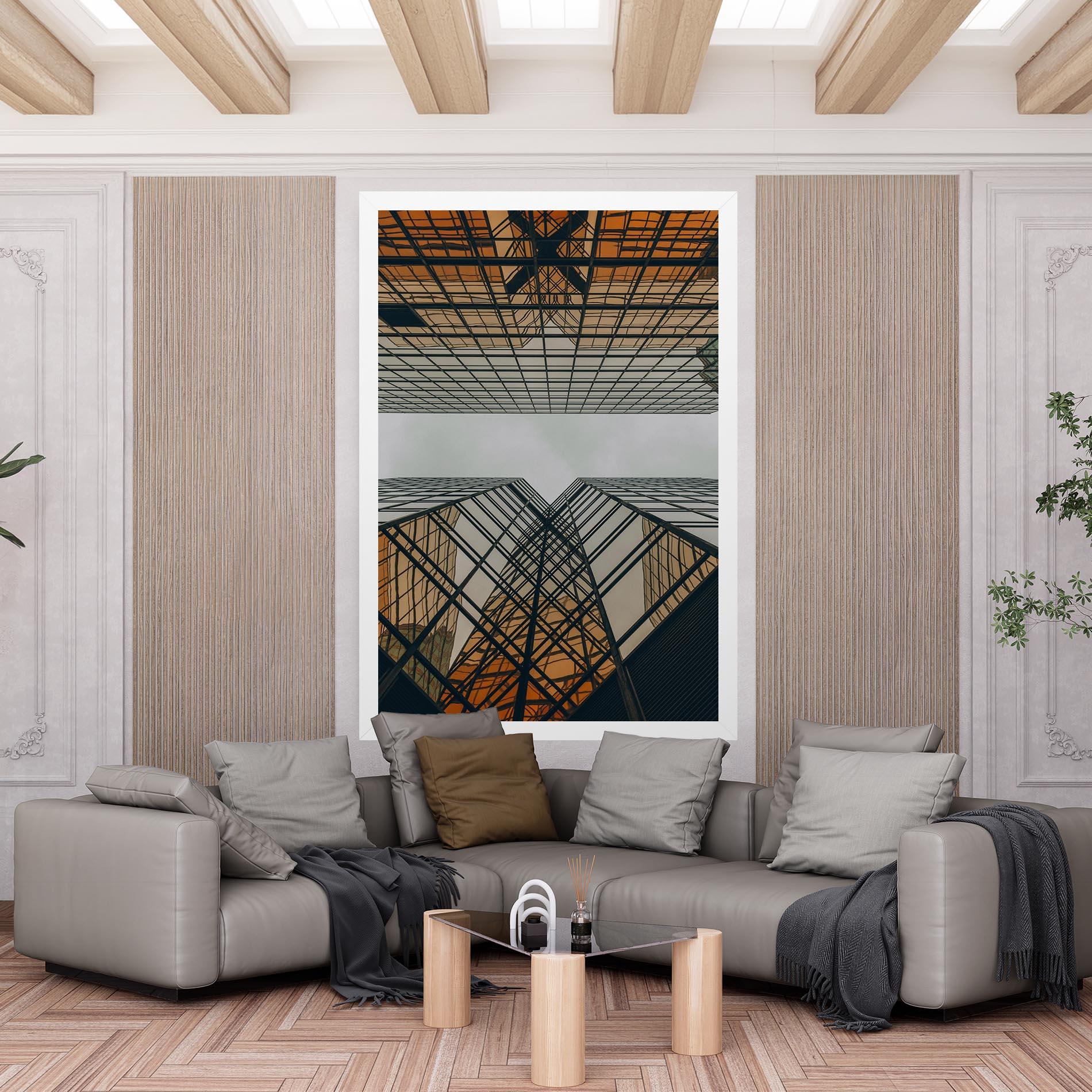 Leinwandbild Orange Glass Building mockup 6