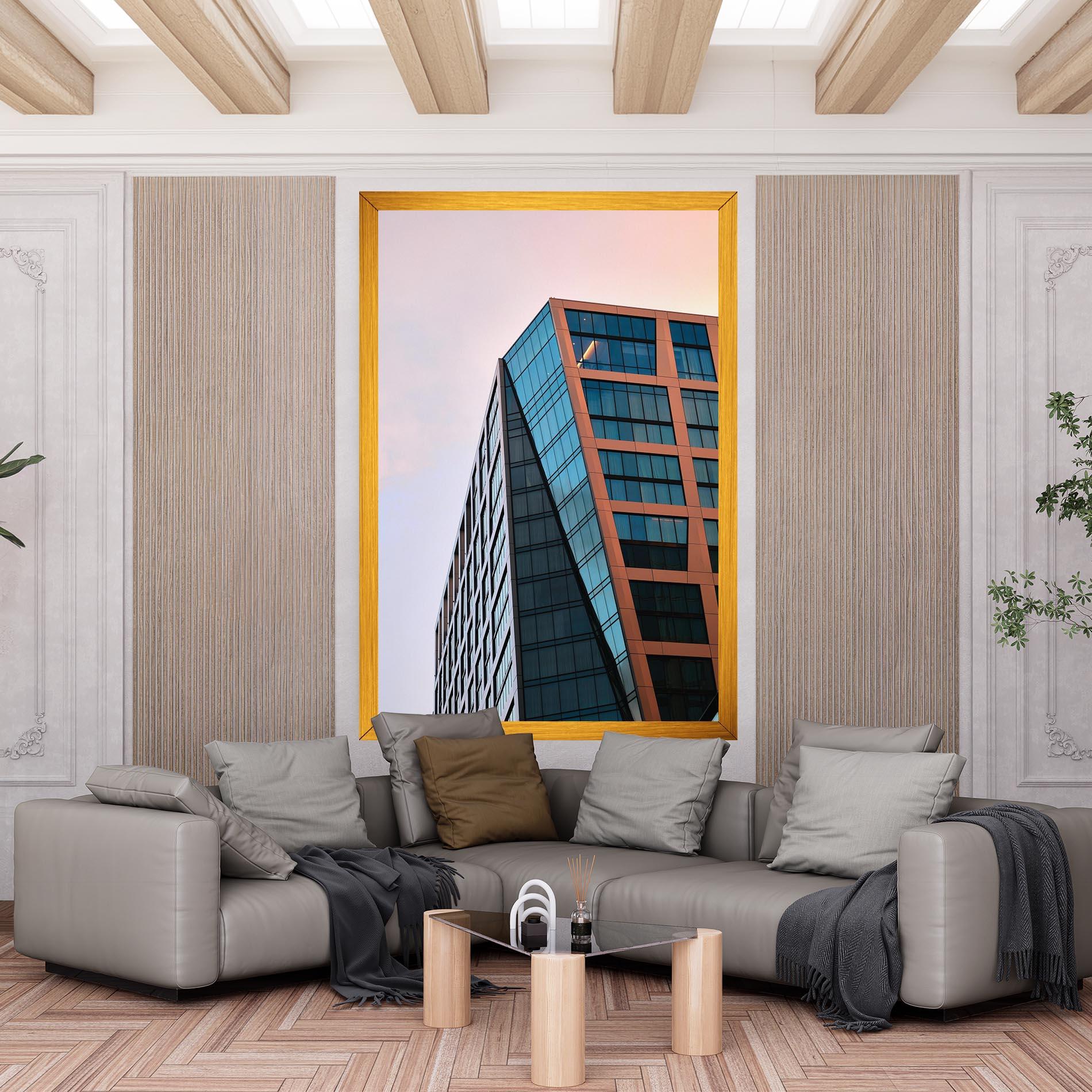 Leinwandbild Blue Glass Building mockup 6