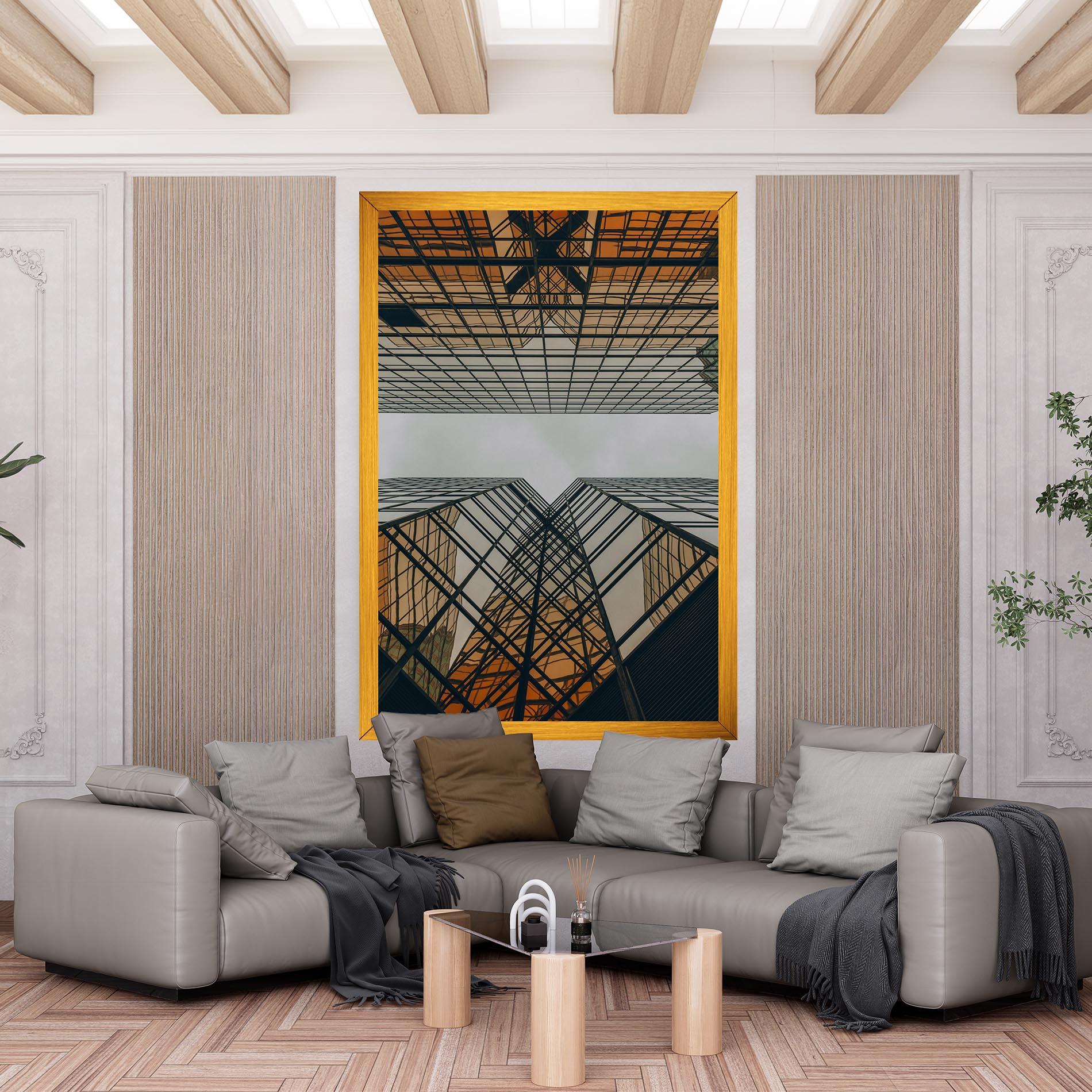 Leinwandbild Orange Glass Building mockup 6
