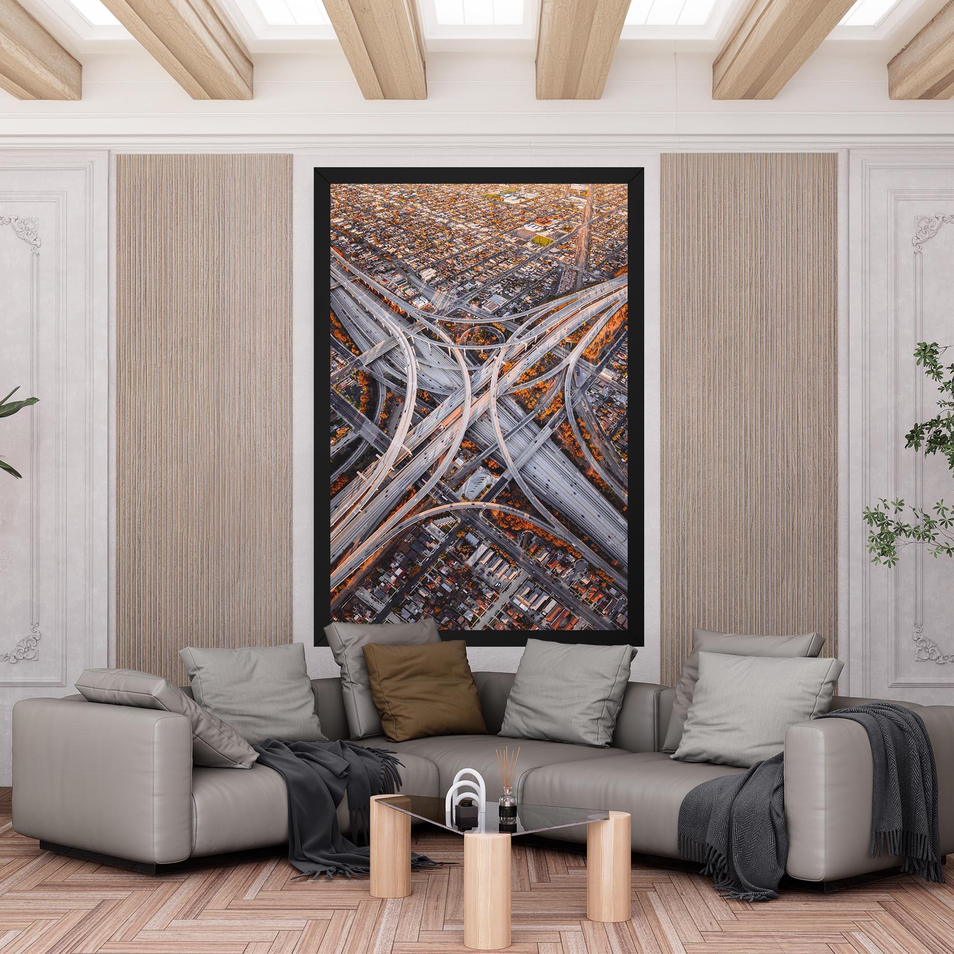 Leinwandbild Big Road City mockup 6