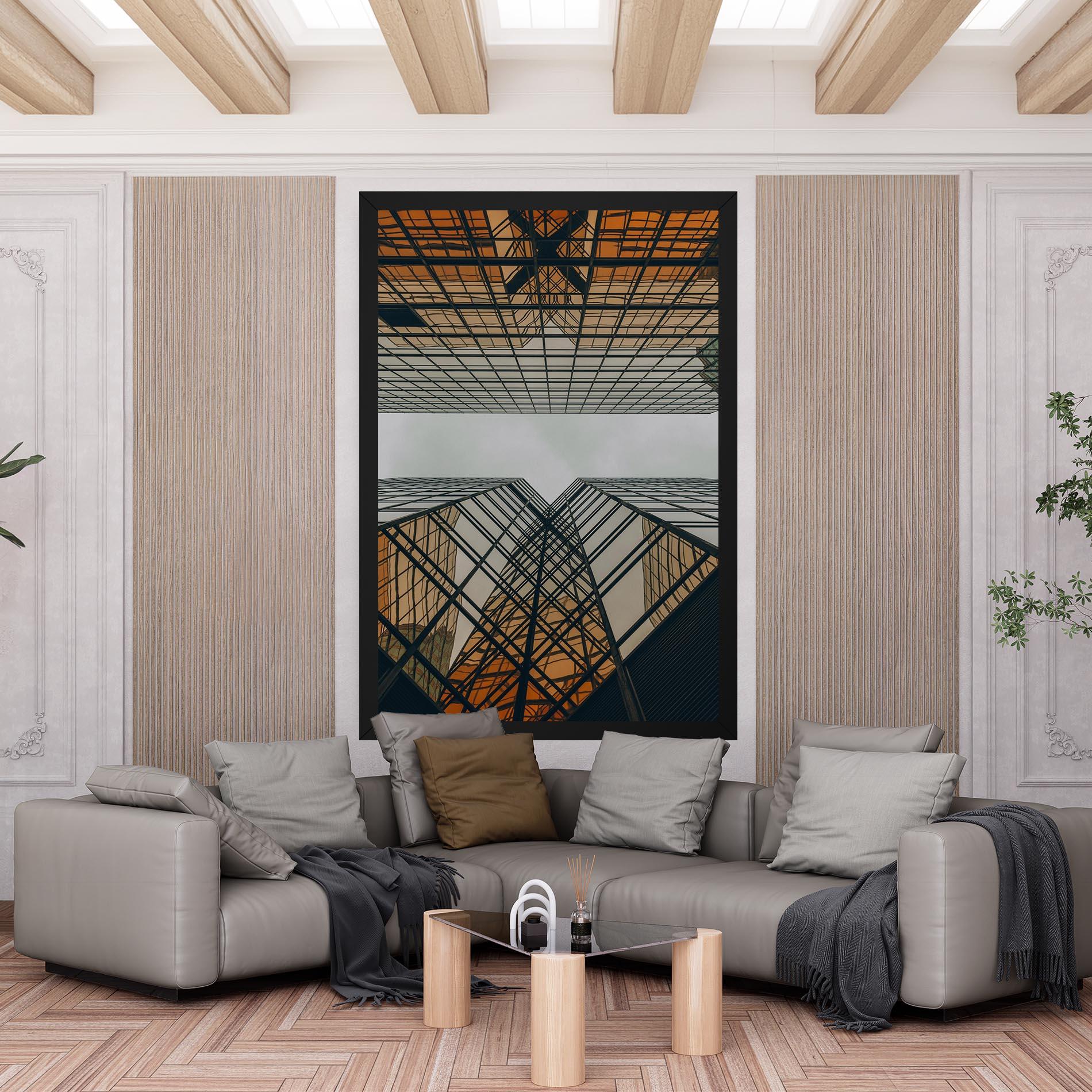 Leinwandbild Orange Glass Building mockup 6