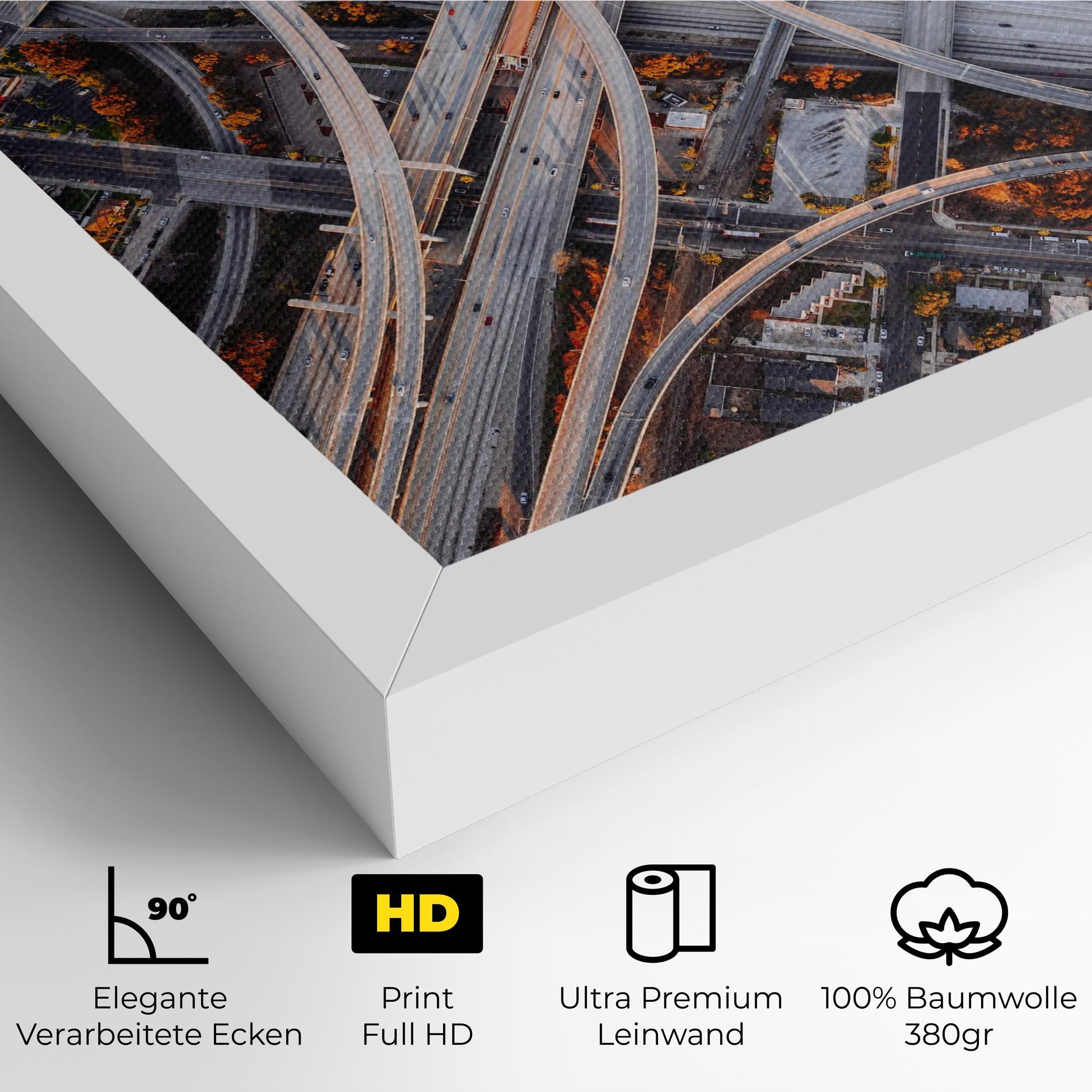 Leinwandbild Big Road City mockup 4