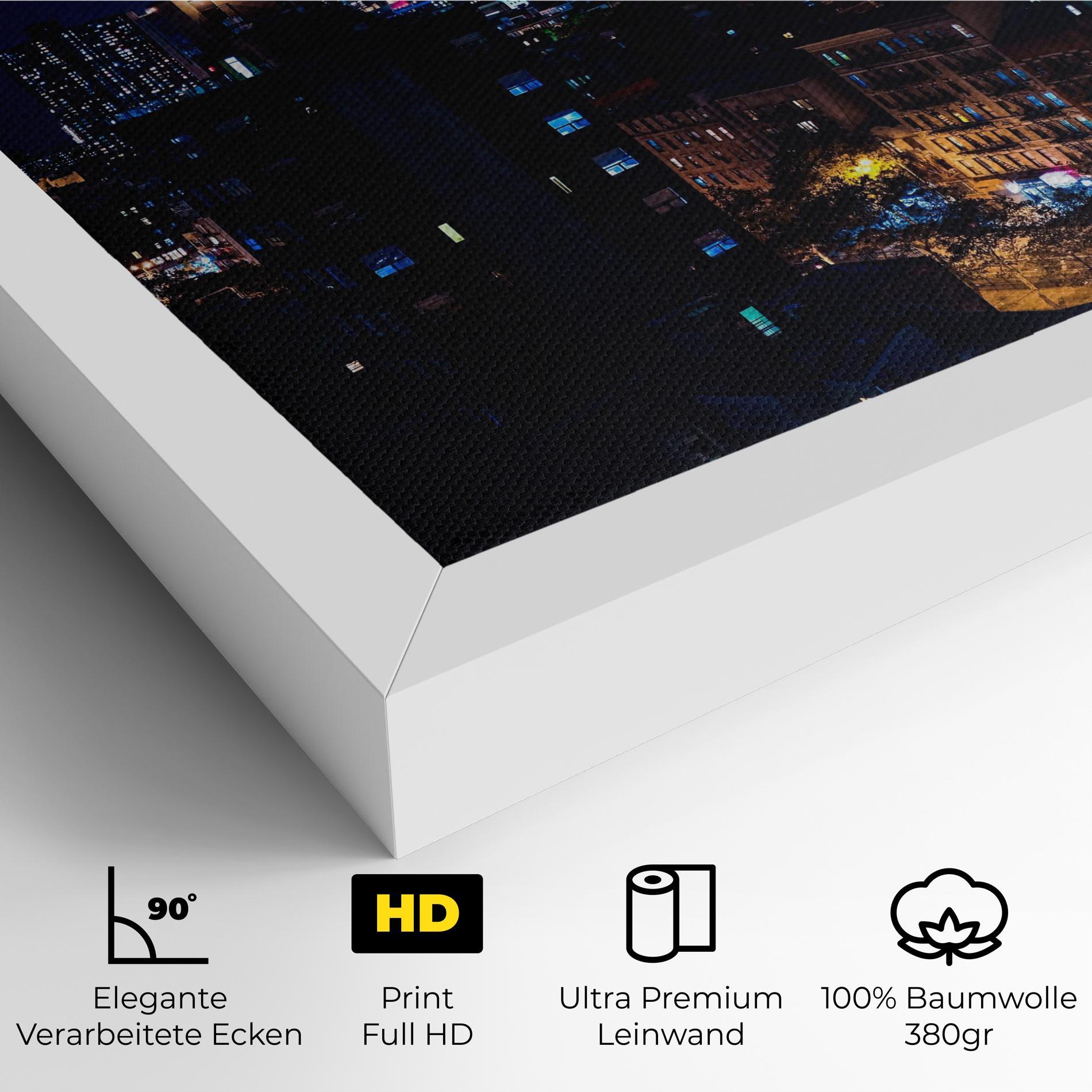 Leinwandbild Blue Light City mockup 4