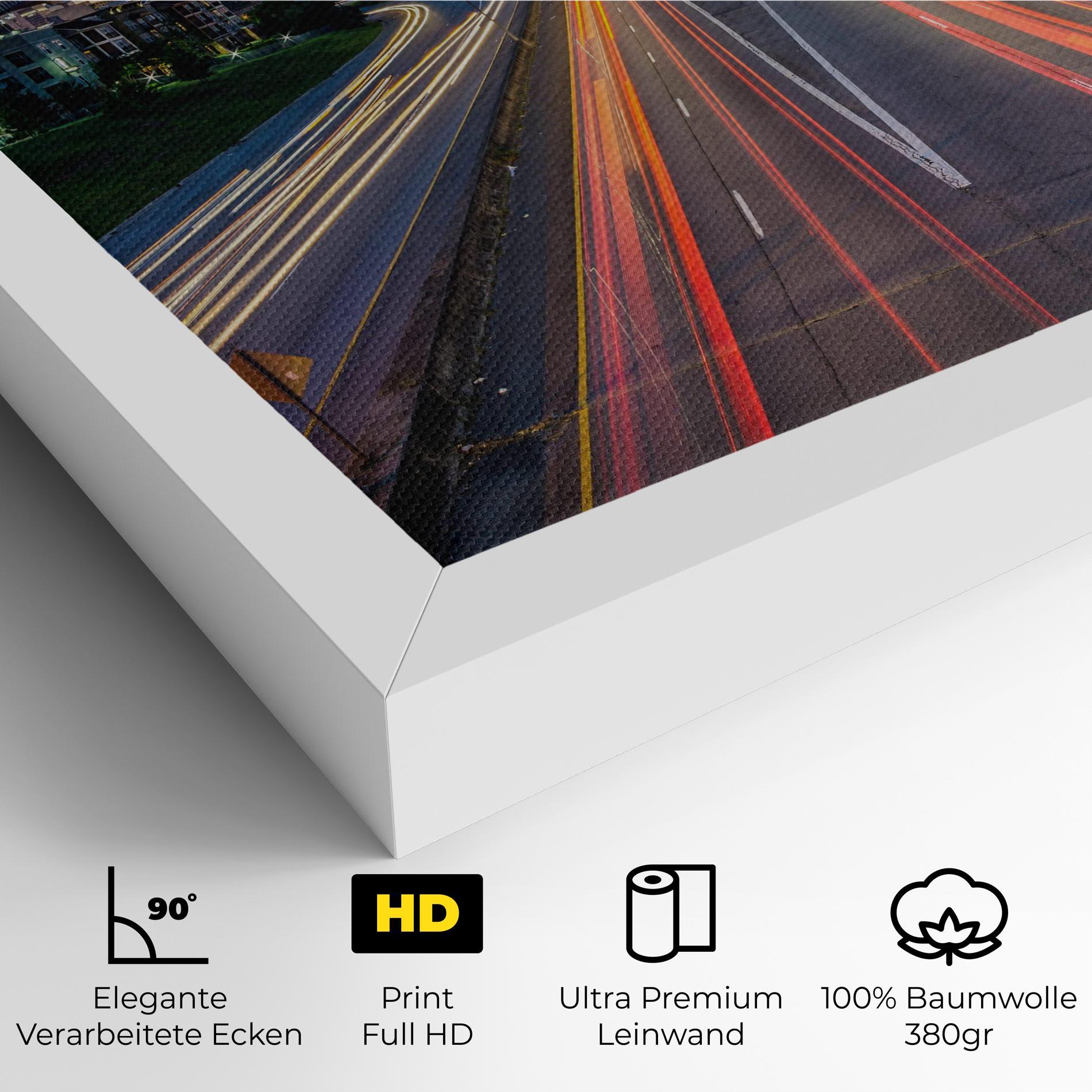 Leinwandbild Car Lights City mockup 4