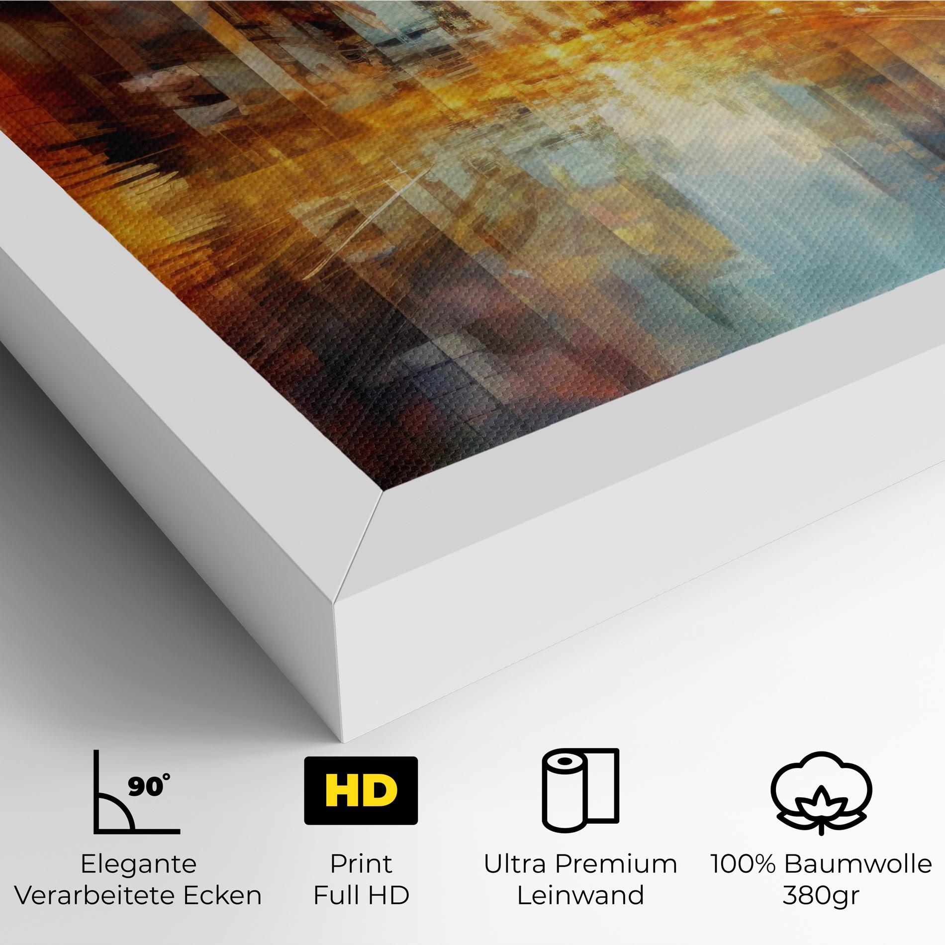 Leinwandbild Orange Lights City mockup 4