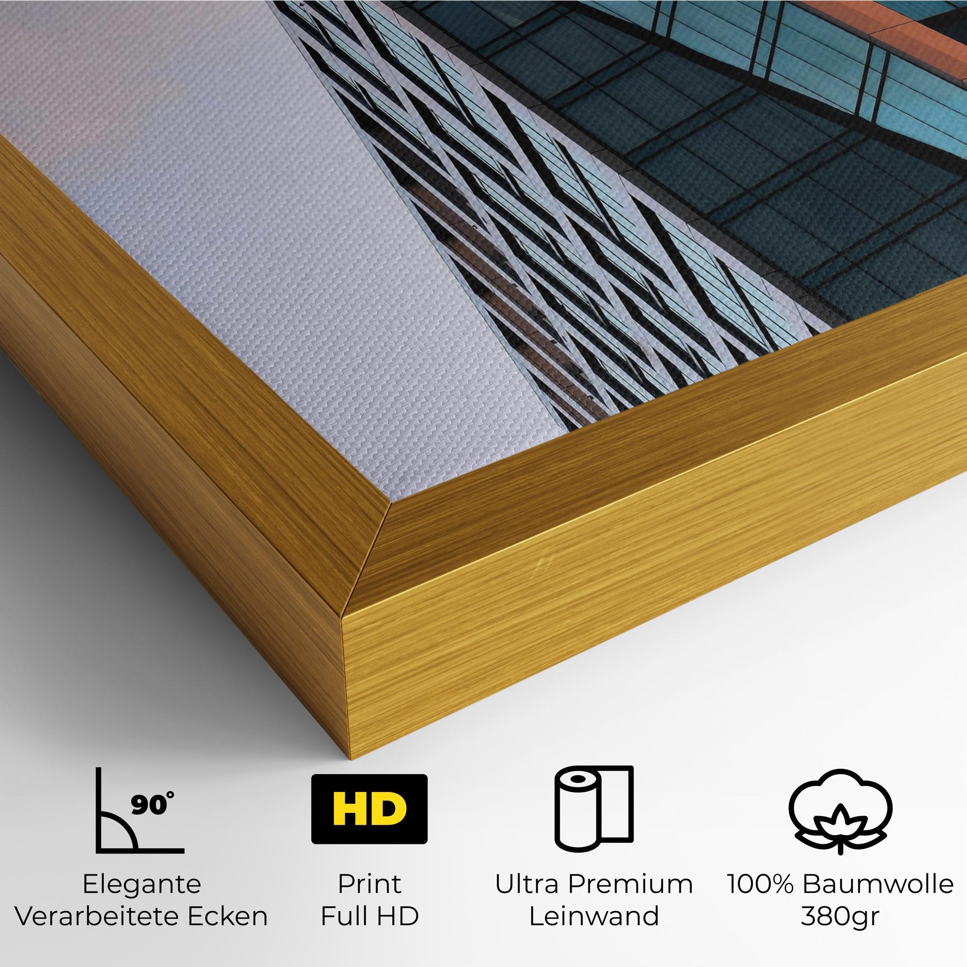 Leinwandbild Blue Glass Building mockup 4