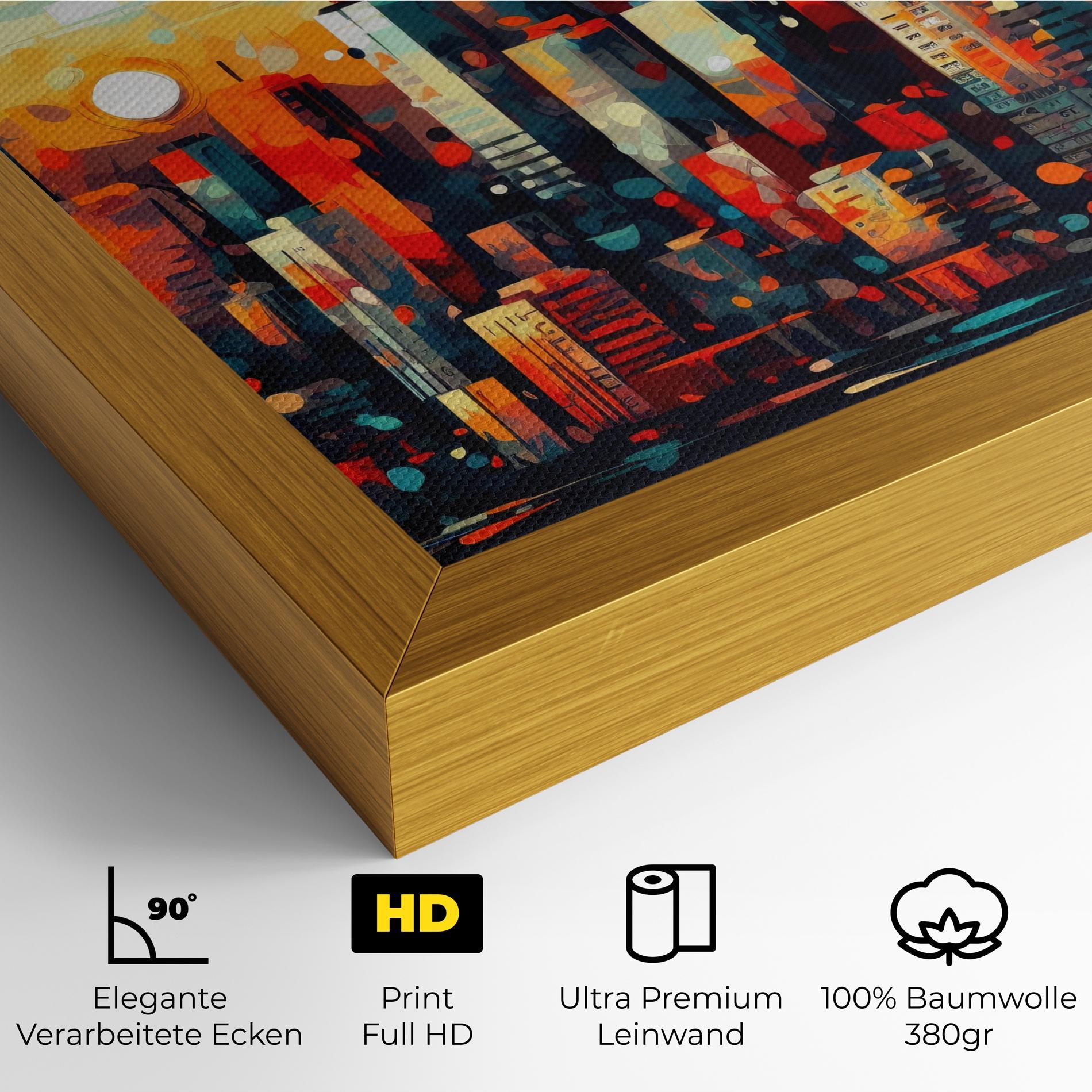 Leinwandbild Colorful City Painting mockup 4