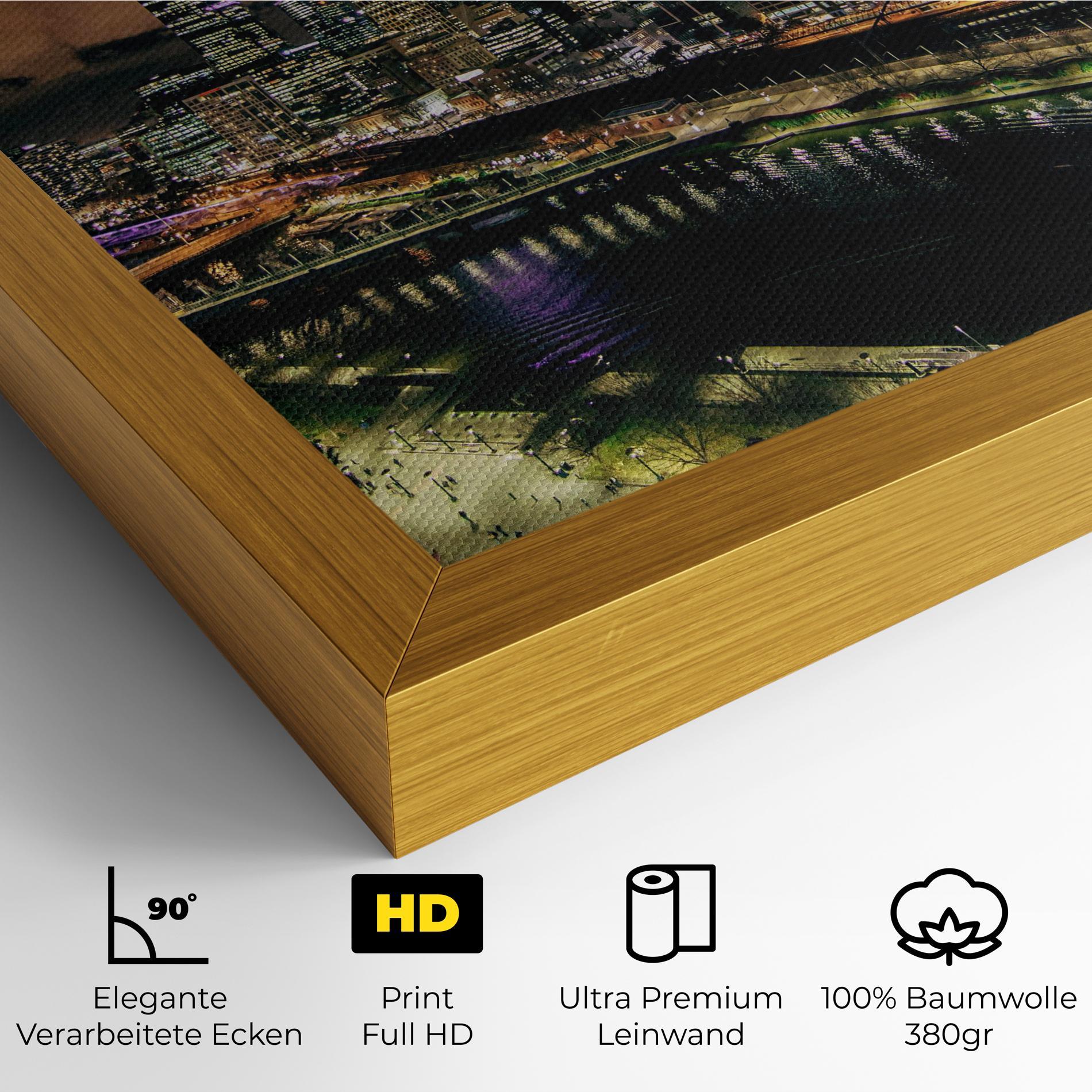 Leinwandbild Green Purple City mockup 4