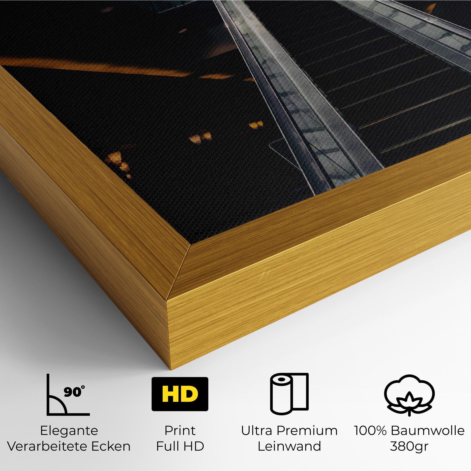 Leinwandbild Grey Stairs Building mockup 4