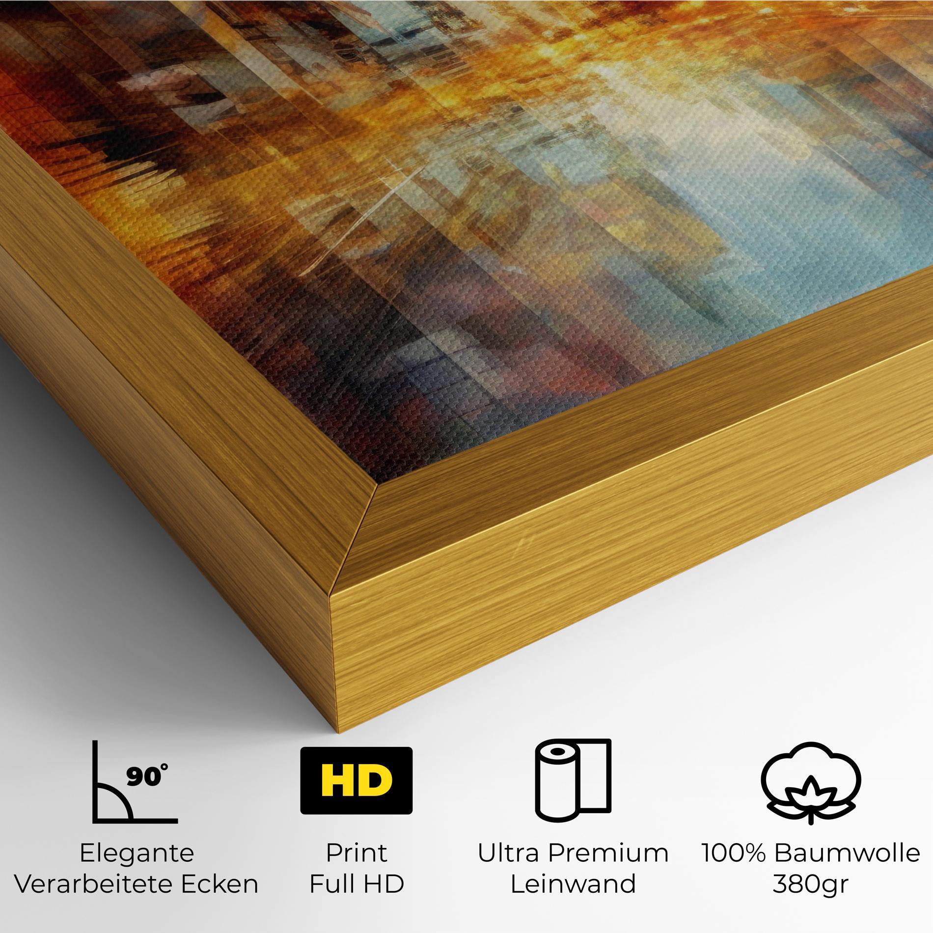 Leinwandbild Orange Lights City mockup 4