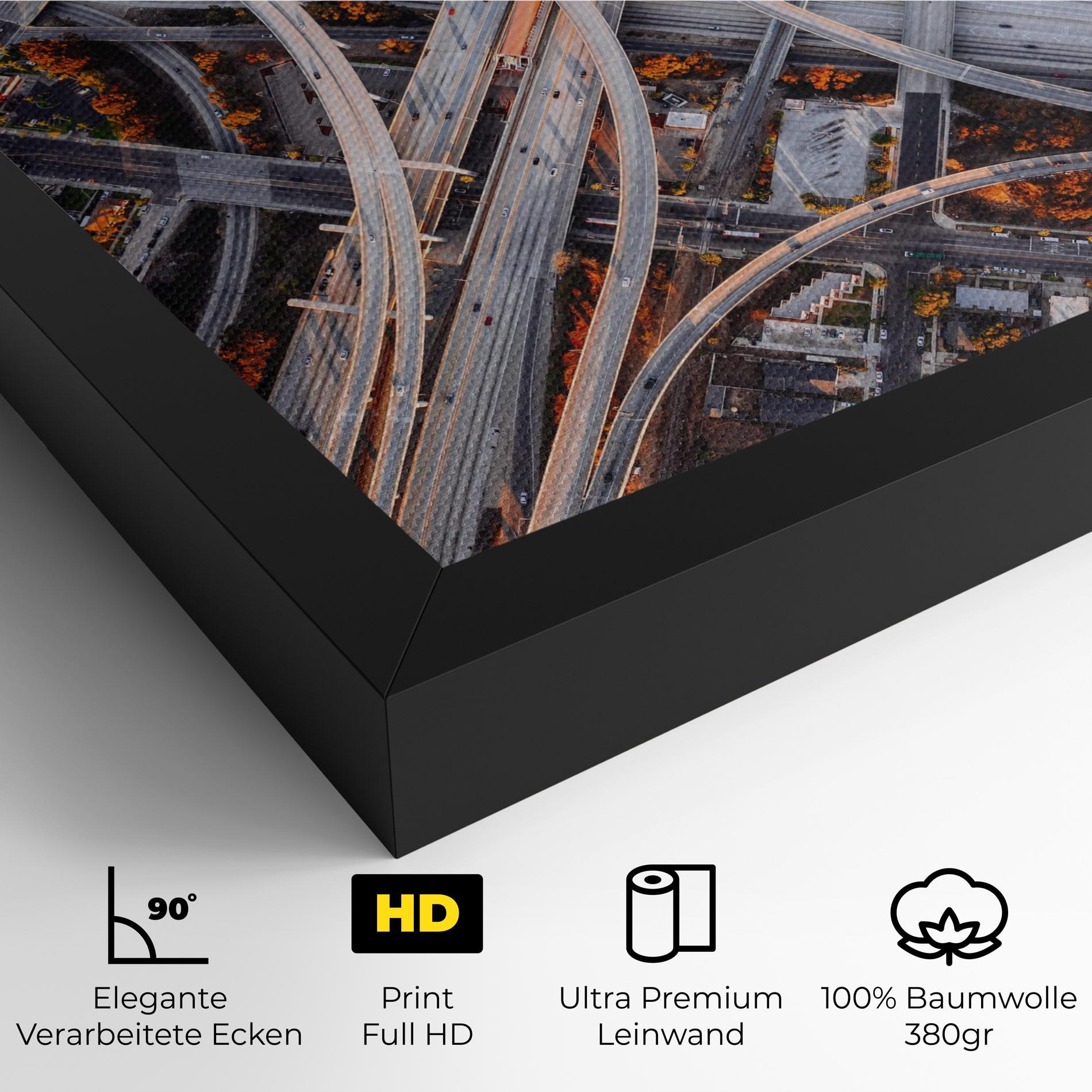 Leinwandbild Big Road City mockup 4