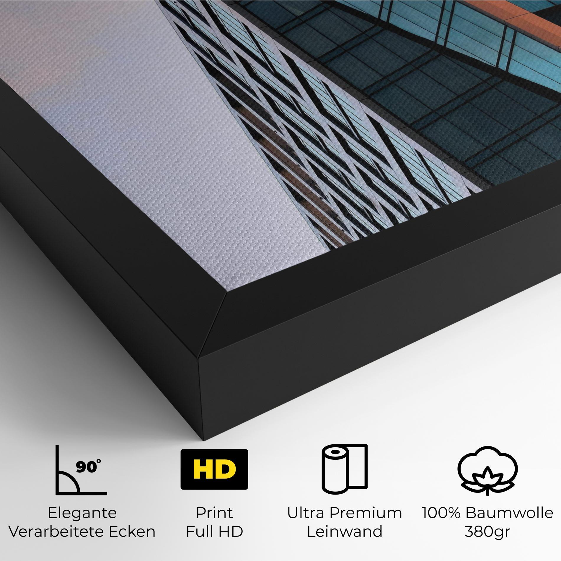 Leinwandbild Blue Glass Building mockup 4