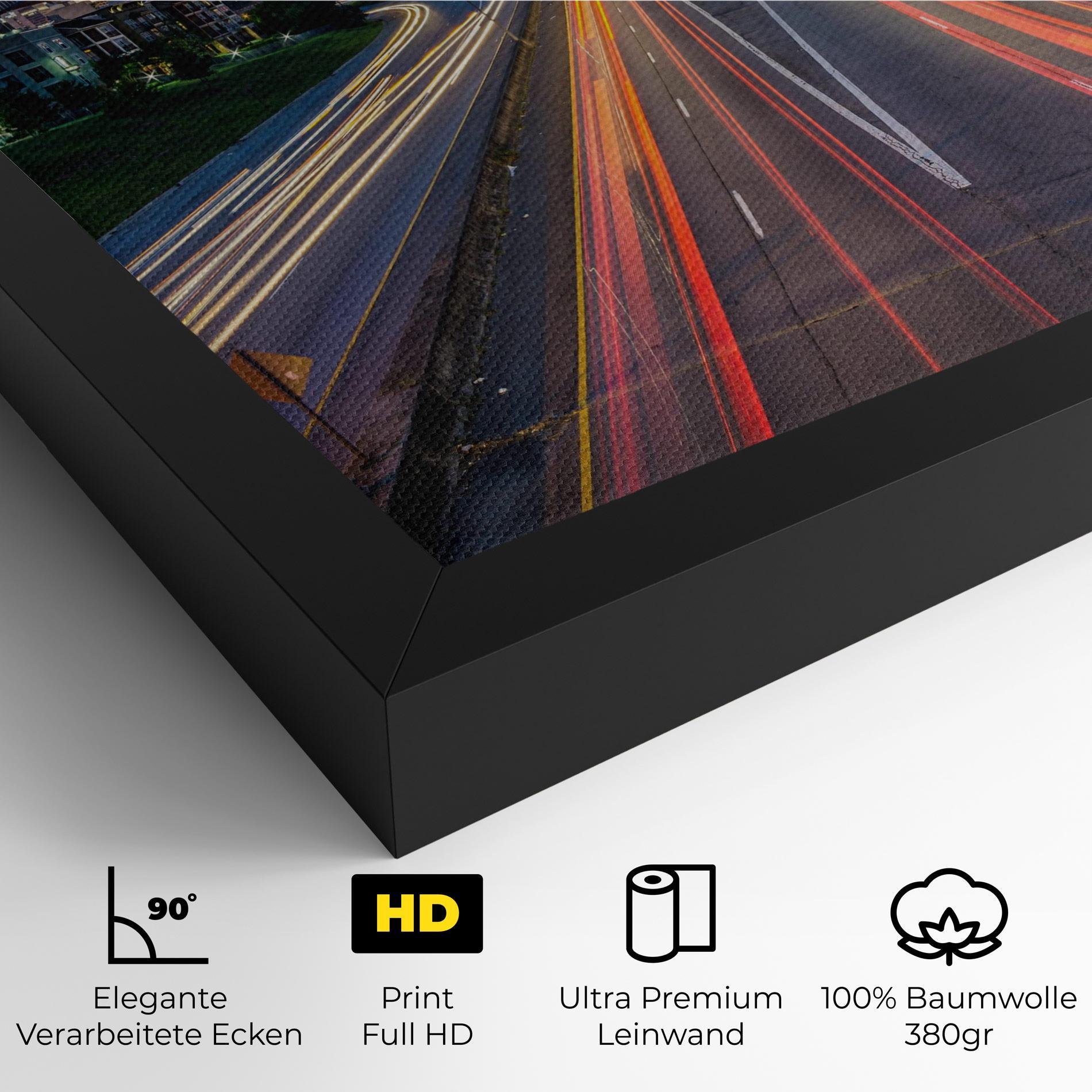 Leinwandbild Car Lights City mockup 4