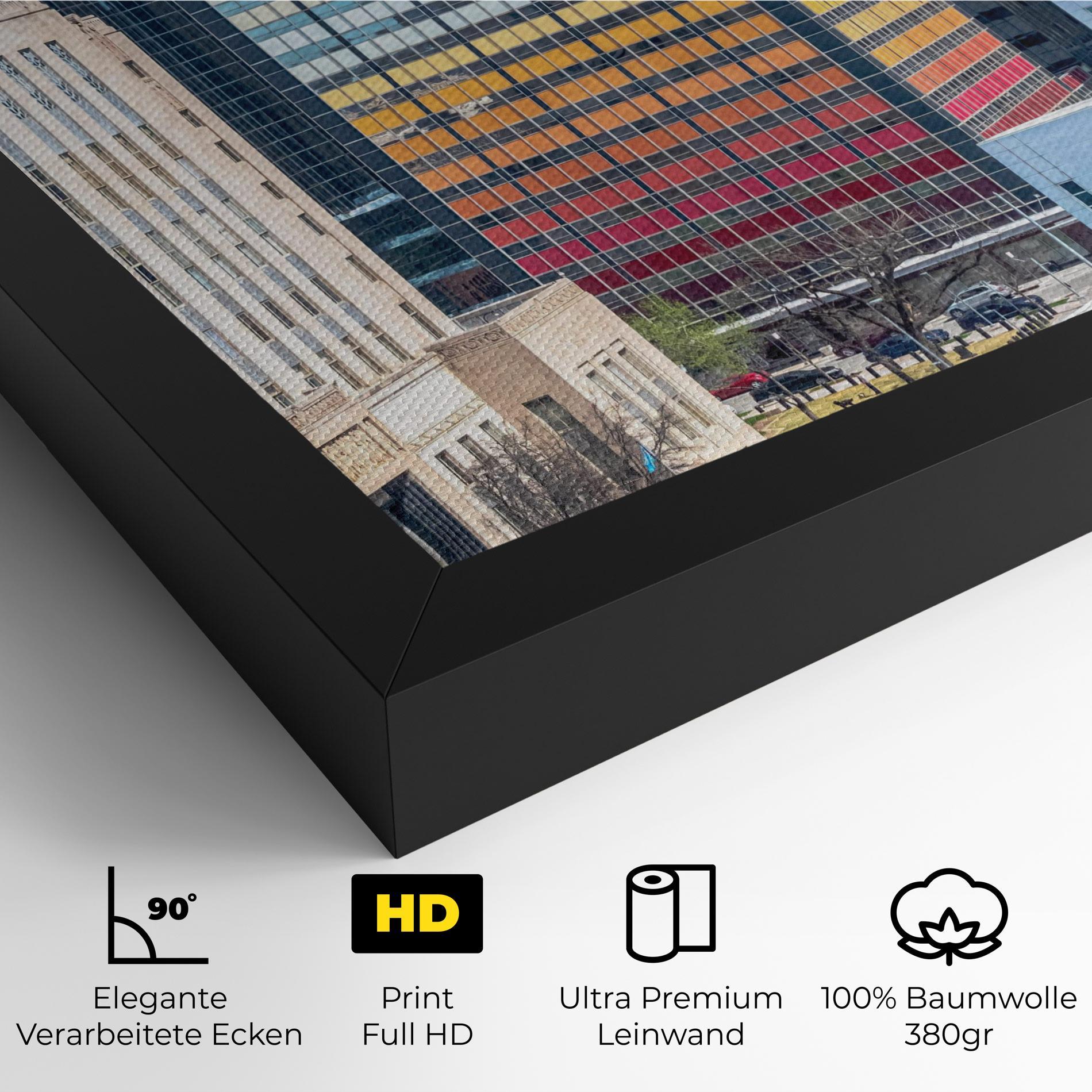 Leinwandbild Colorful Urban Building mockup 4
