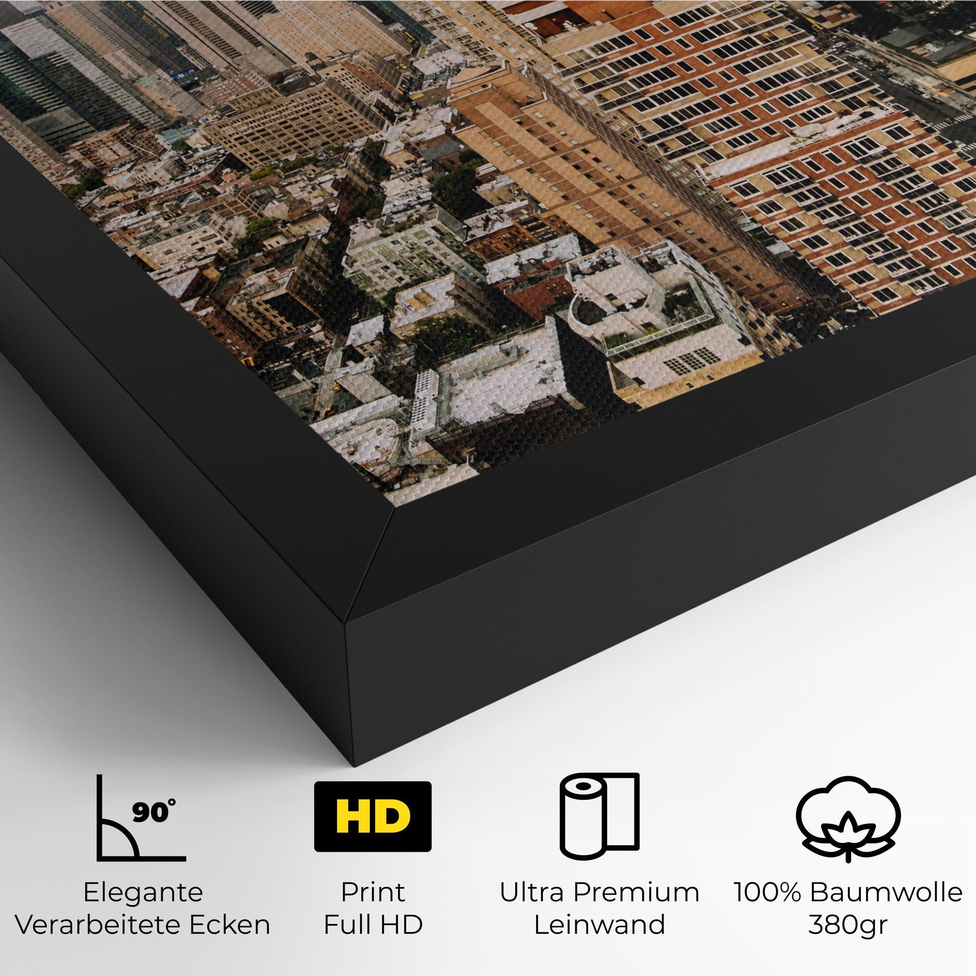 Leinwandbild Cream Orange Building mockup 4