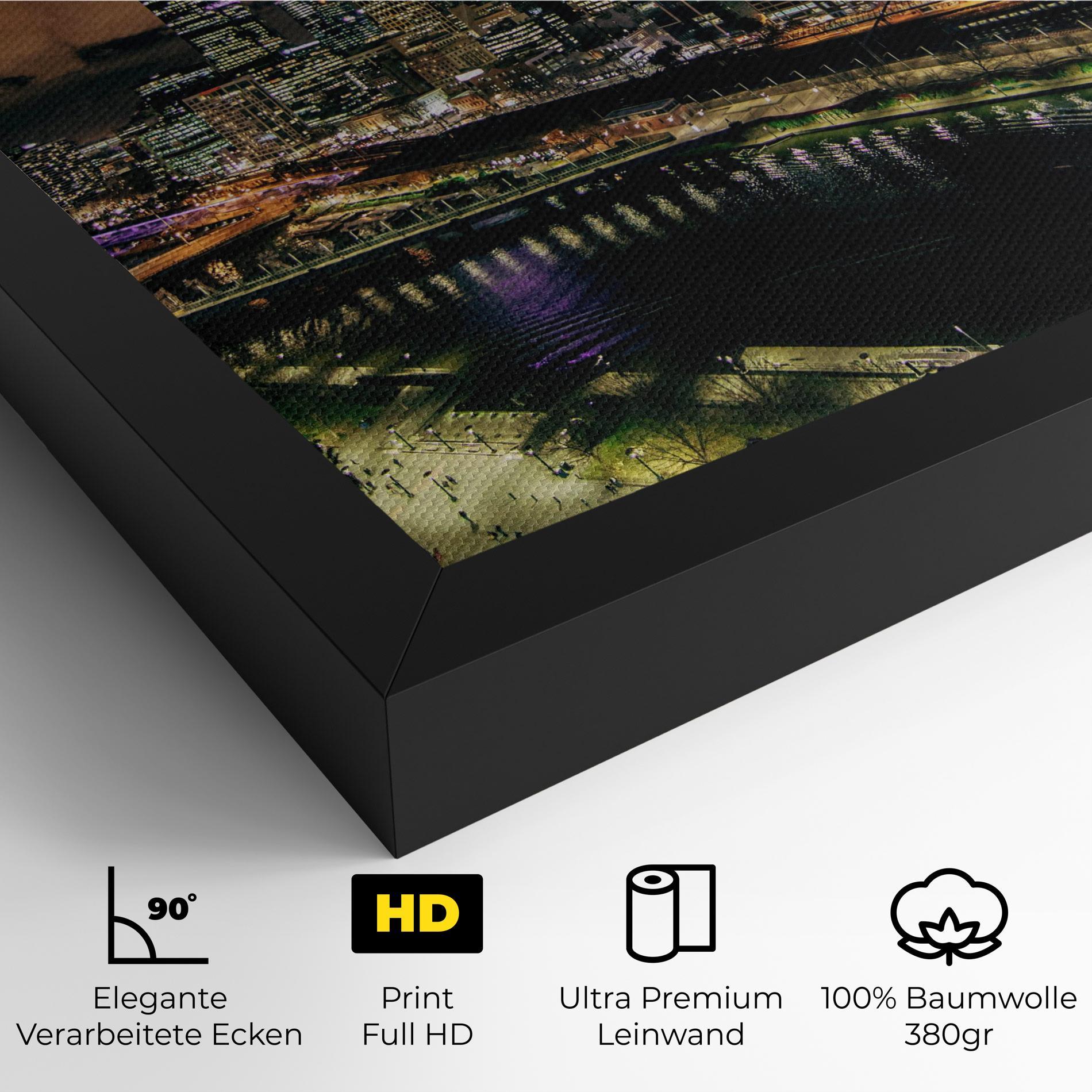 Leinwandbild Green Purple City mockup 4