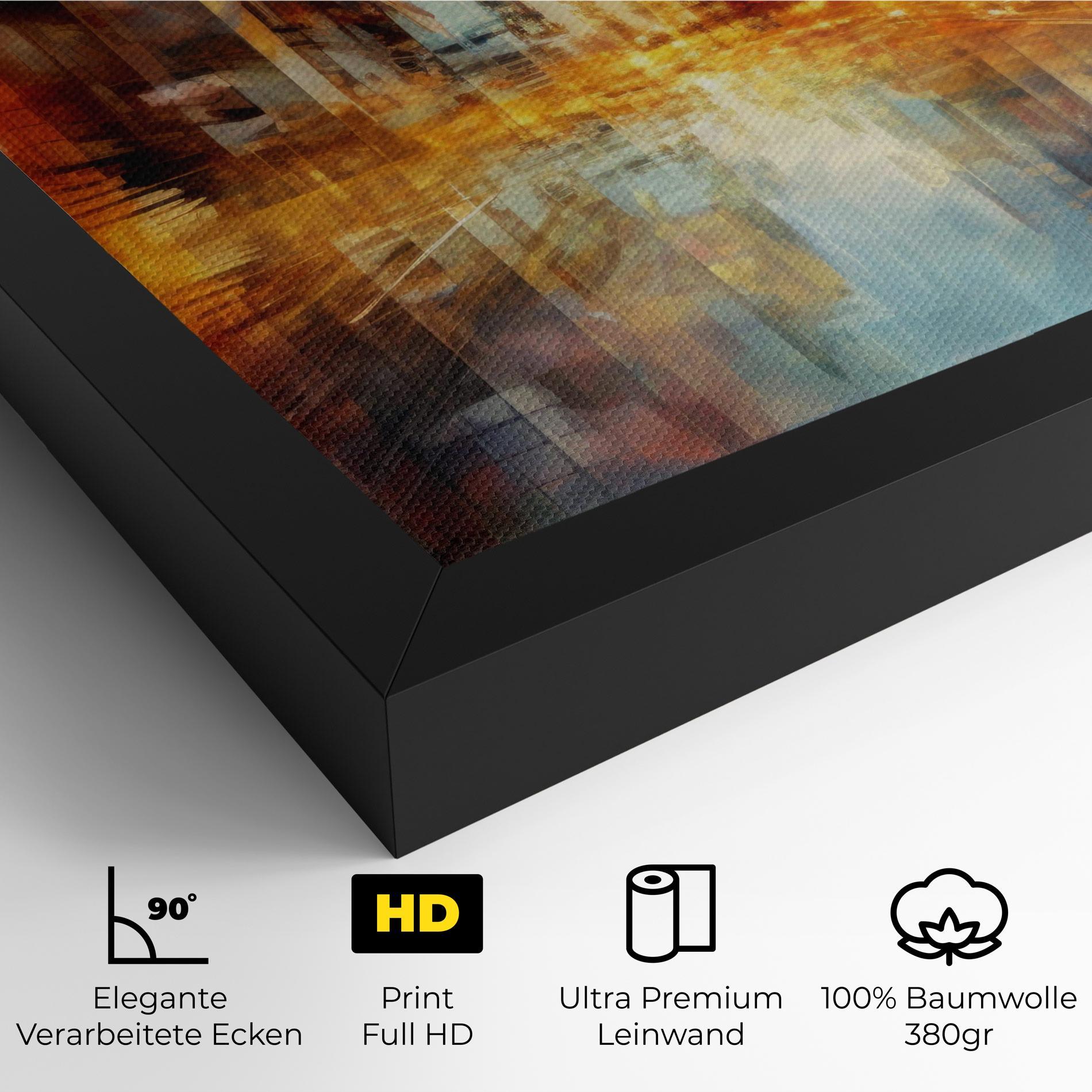 Leinwandbild Orange Lights City mockup 4