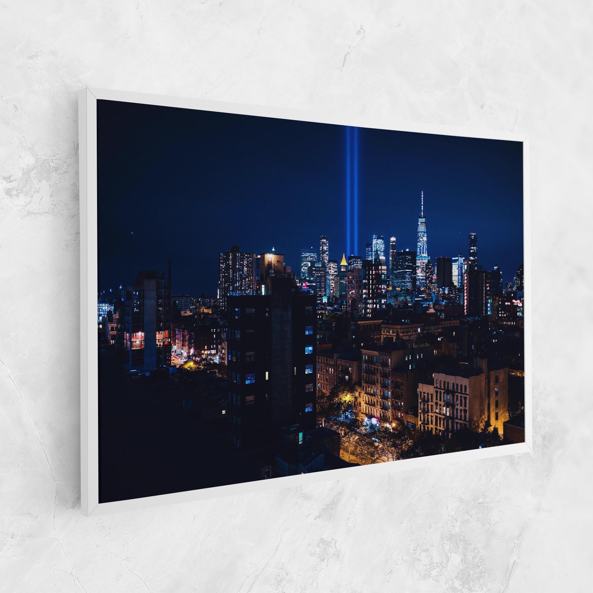 Leinwandbild Blue Light City mockup 1