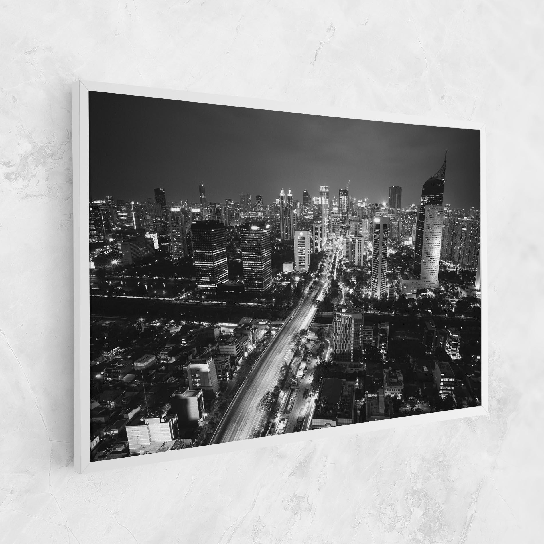 Leinwandbild Grey Lights City mockup 1